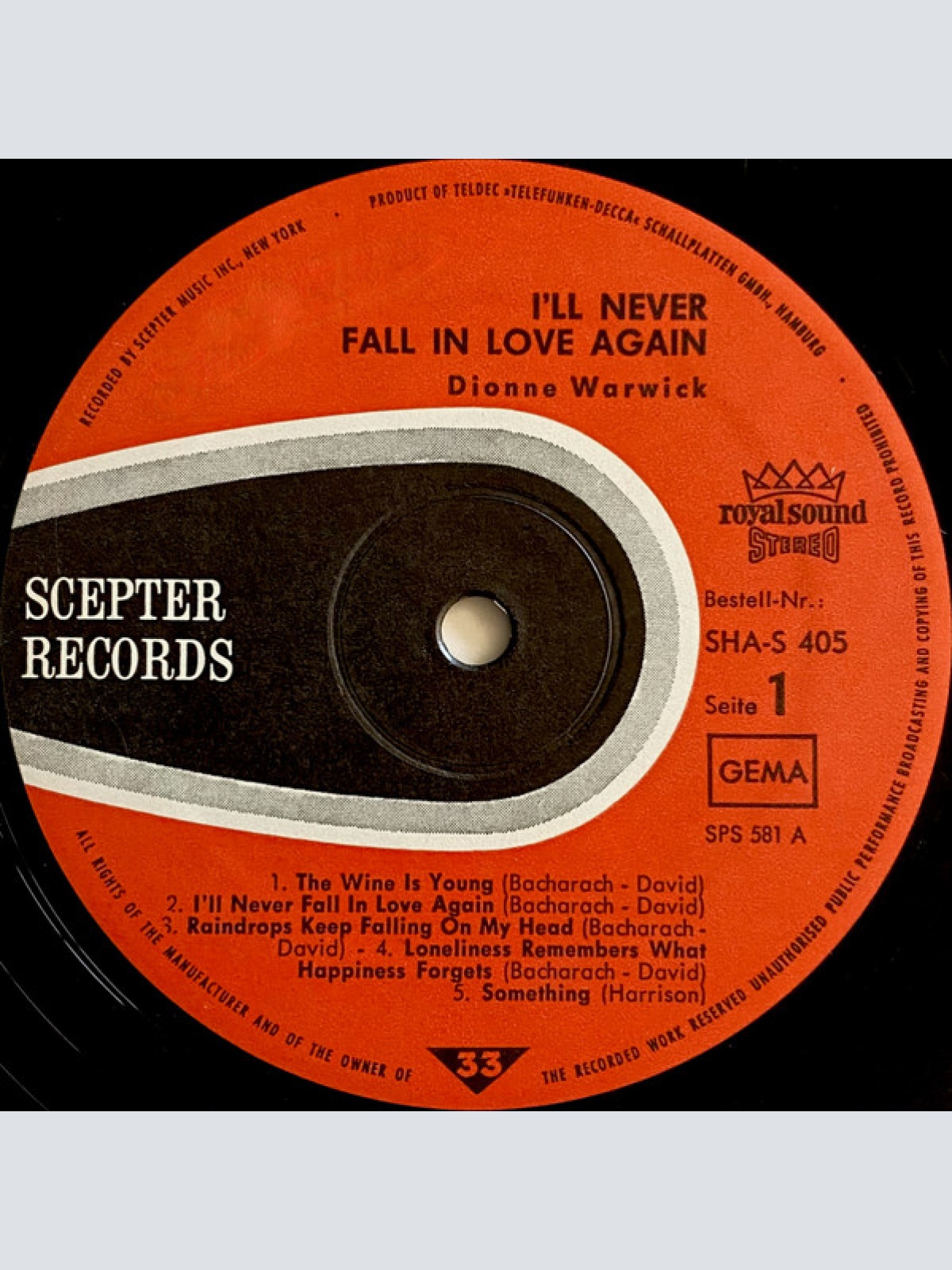 Vinyl / Dionne Warwick - I'll Never Fall In Love Again