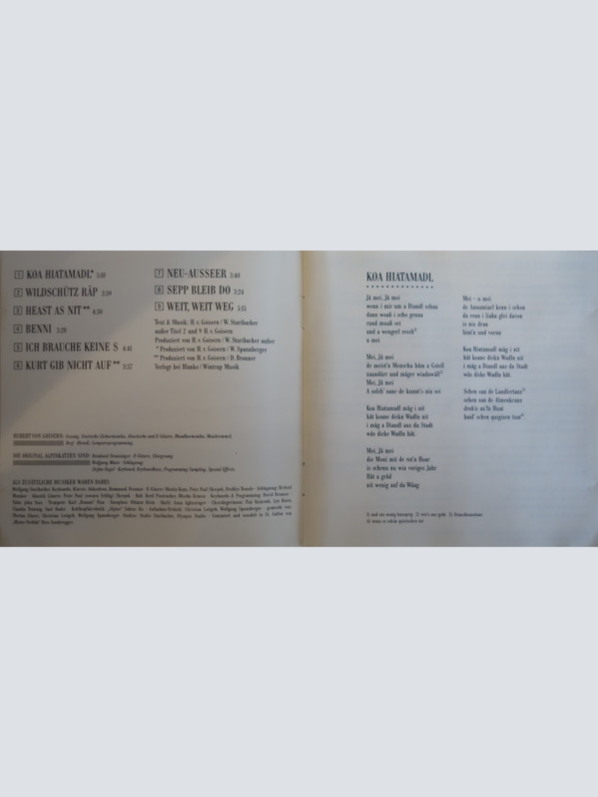 CD / Hubert Von Goisern Und Die Original Alpinkatzen* - Aufgeigen Stått Niederschiassen