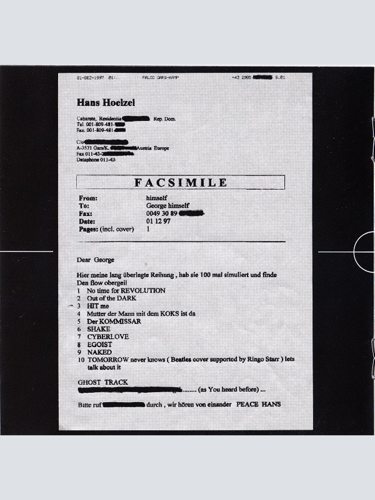 CD / Falco - Out Of The Dark (Into The Light)