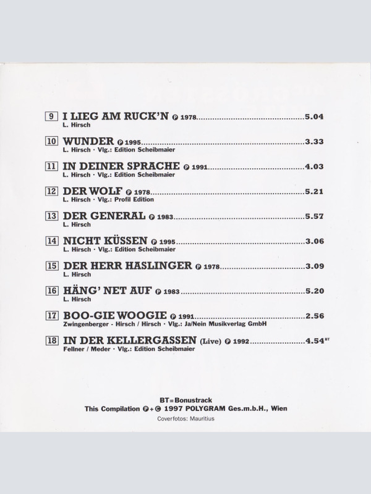 CD / Ludwig Hirsch - Die Grössten Hits Aus 20 Jahren