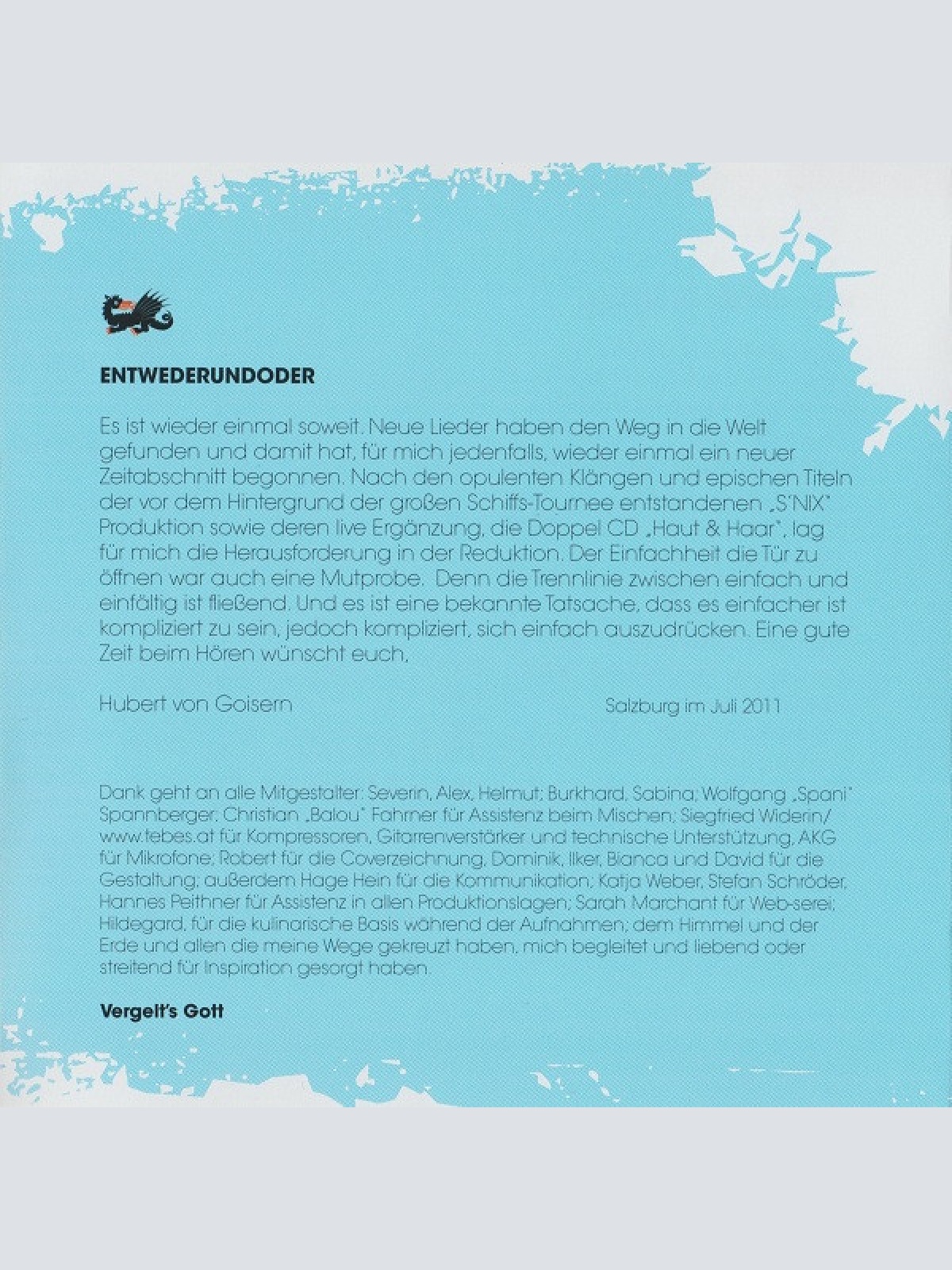 CD / Hubert Von Goisern - Entwederundoder