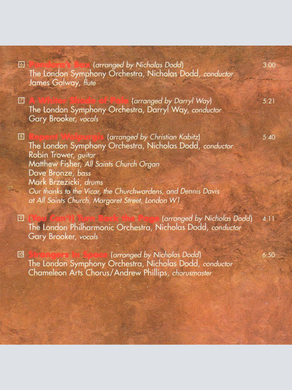 CD / London Symphony Orchestra / London Philharmonic Orchestra / The Sinfonia Of London* / Gary Brooker • Geoff Whitehorn • Dave Bronze • Mark Brzezicki - The Long Goodbye - Symphonic Music Of Procol Harum