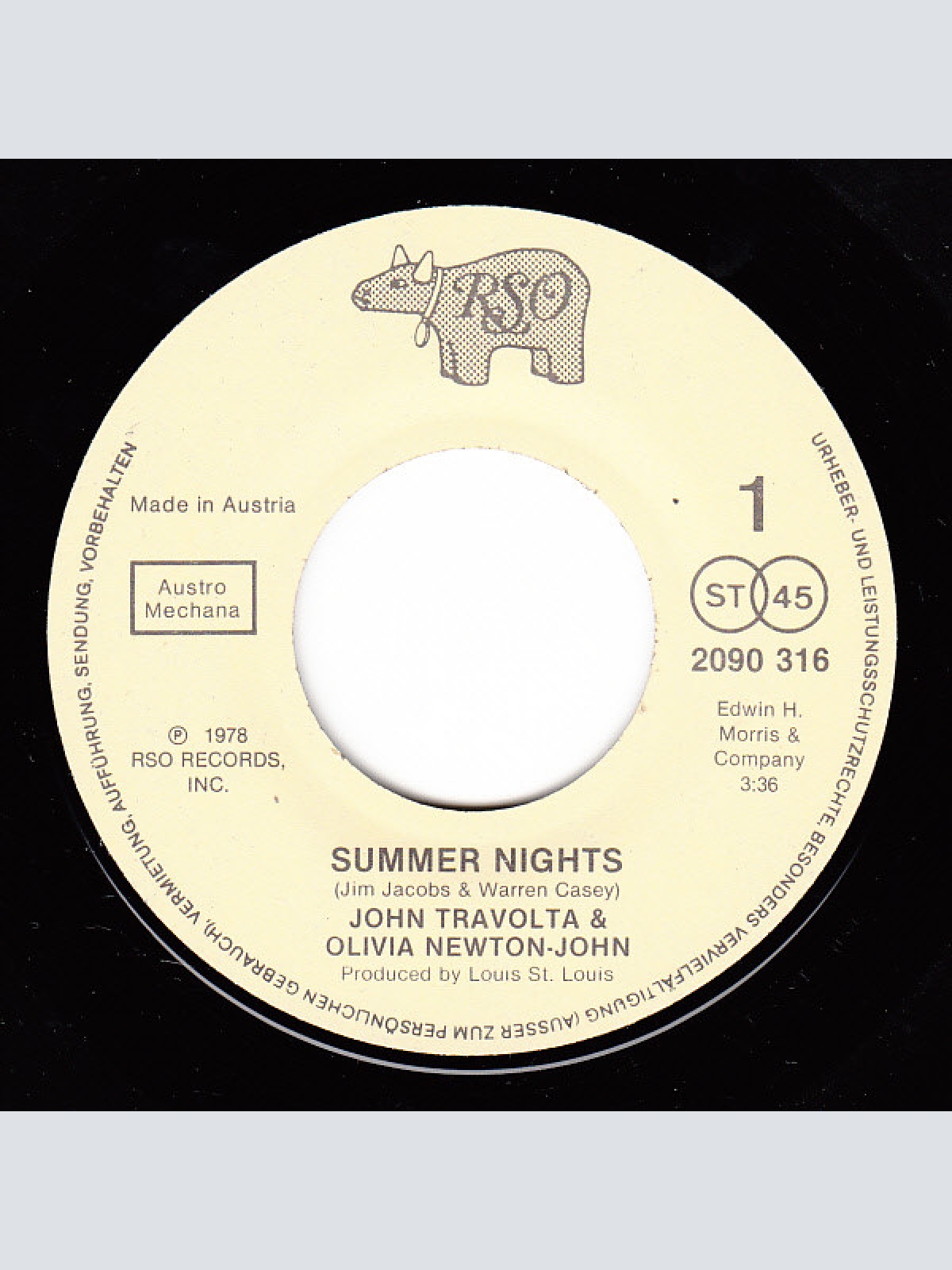 Vinyl / John Travolta & Olivia Newton-John / Louis St. Louis - Summer Nights / Rock 'n' Roll Party Queen