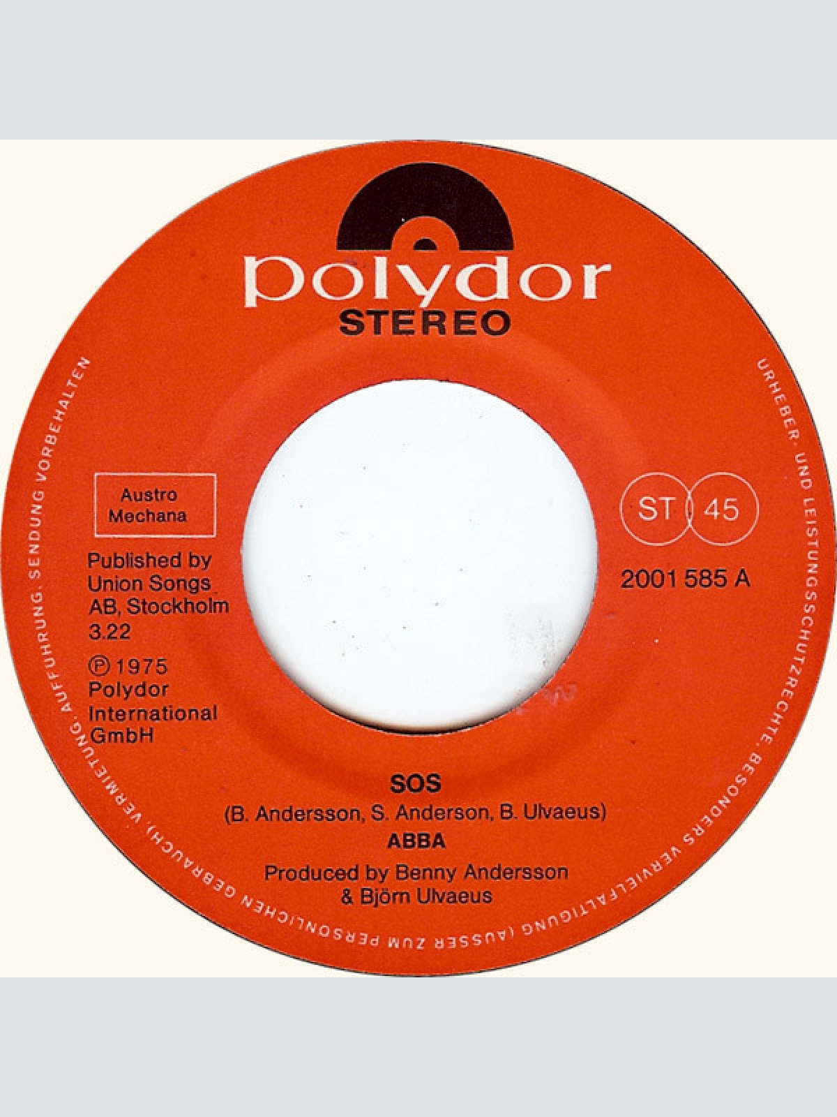 Vinyl / ABBA - S•O•S