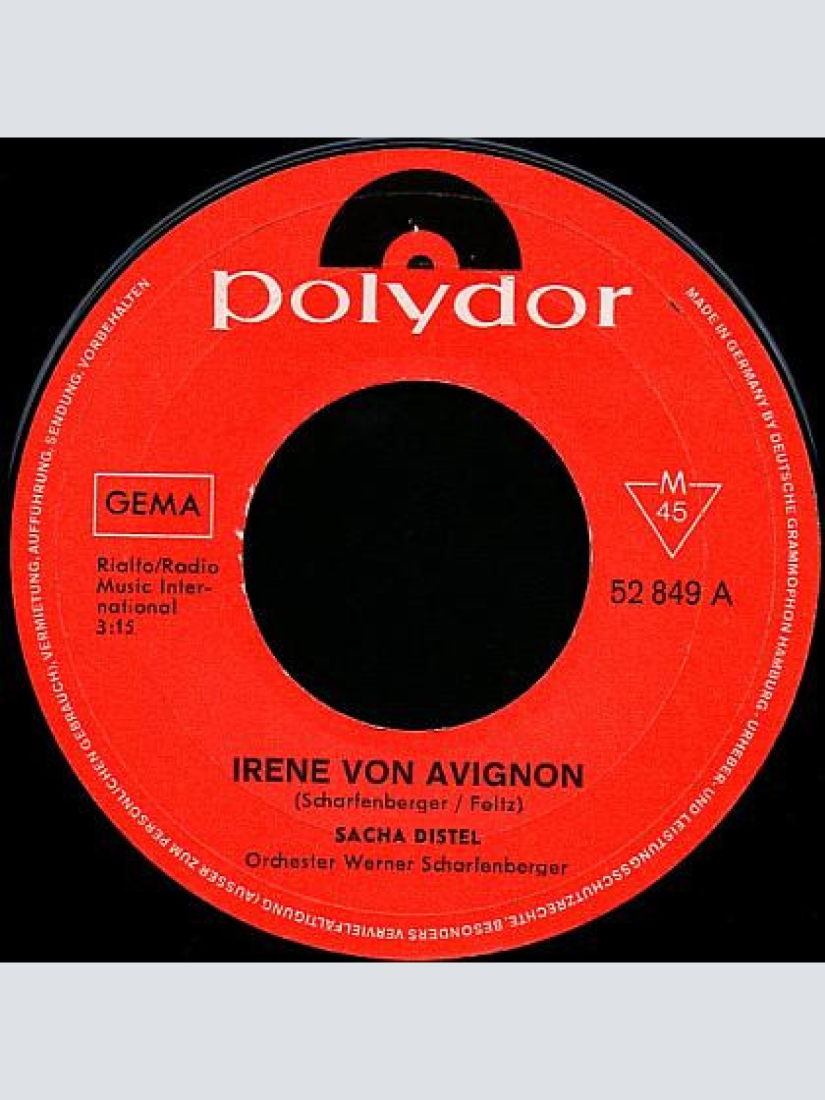 Vinyl / Sacha Distel - Irene Von Avignon