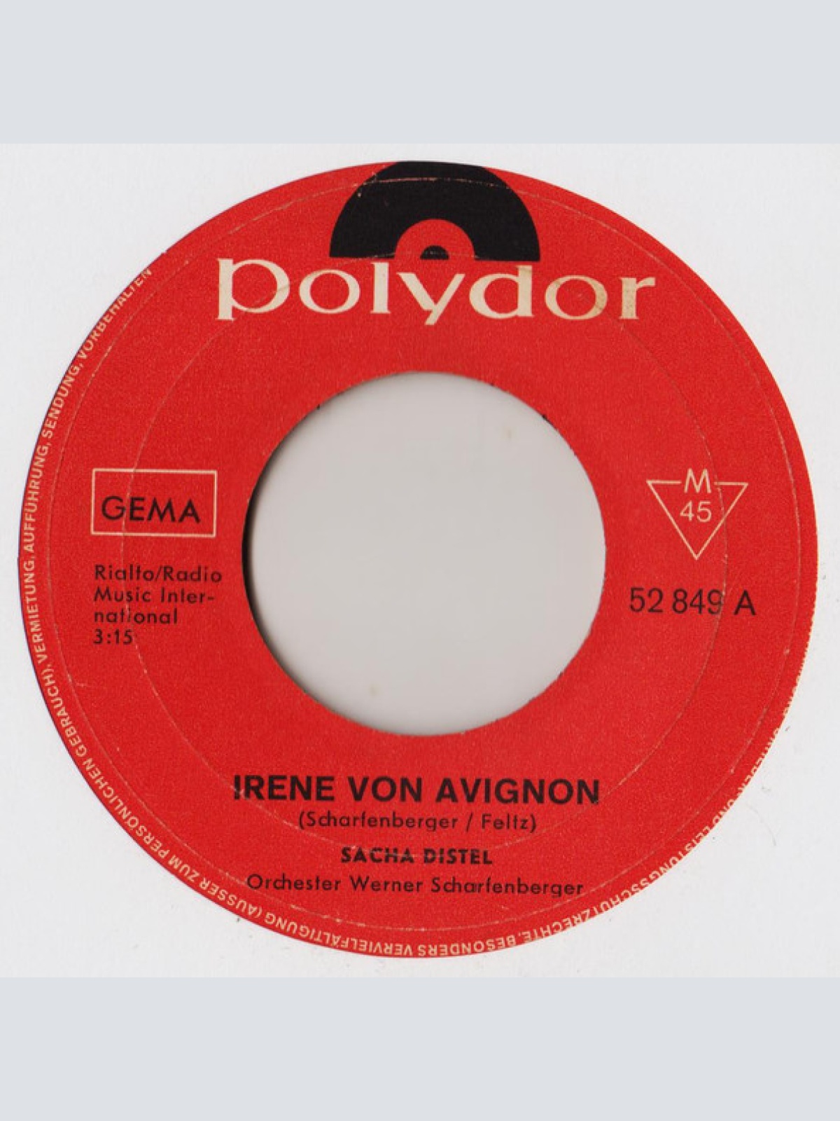 Vinyl / Sacha Distel - Irene Von Avignon
