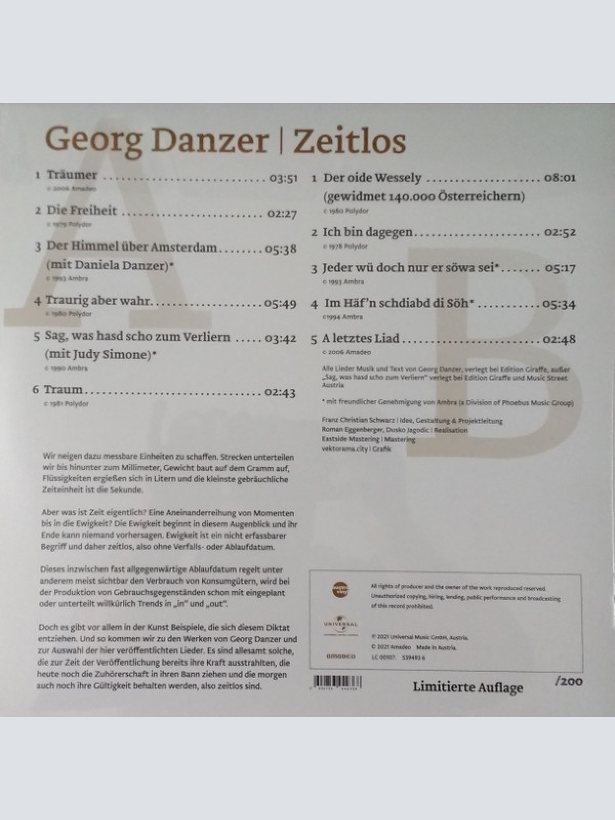 Vinyl / Georg Danzer - Zeitlos