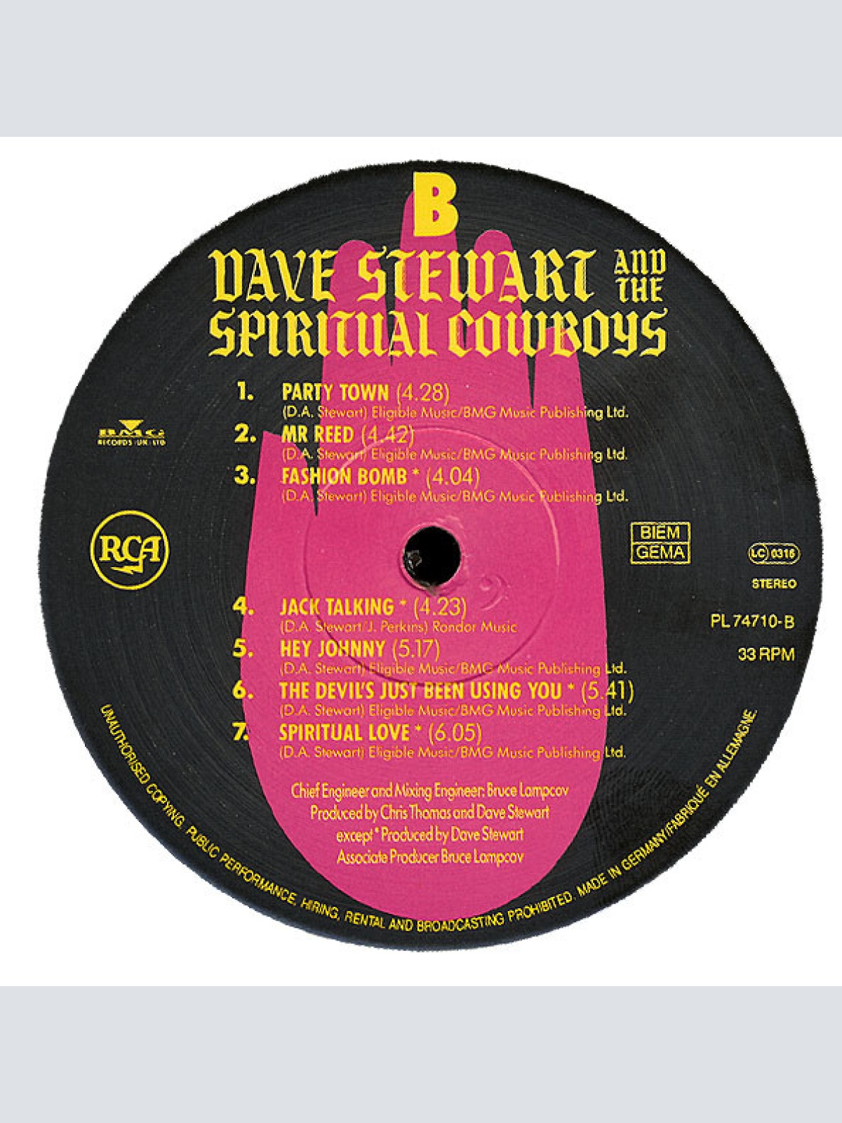 Vinyl / Dave Stewart And The Spiritual Cowboys - Dave Stewart And The Spiritual Cowboys