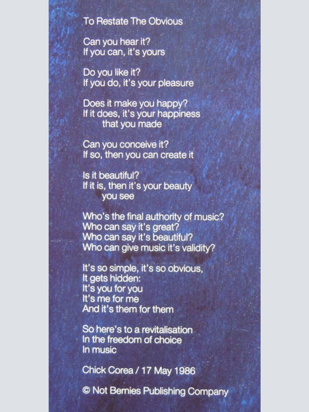 Vinyl / Chick Corea, Miroslav Vitous, Roy Haynes - Trio Music, Live In Europe