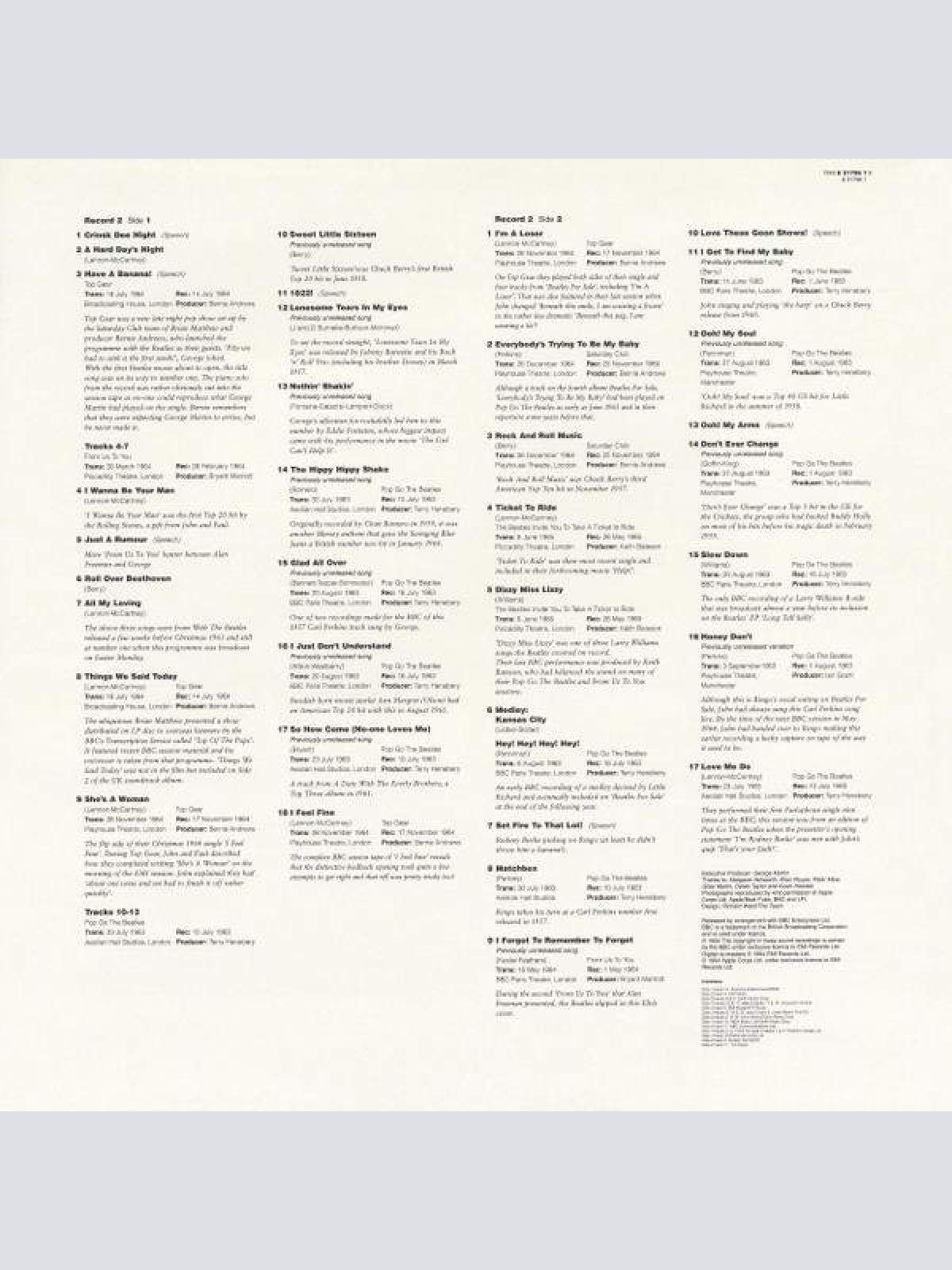 Vinyl / The Beatles - Live At The BBC