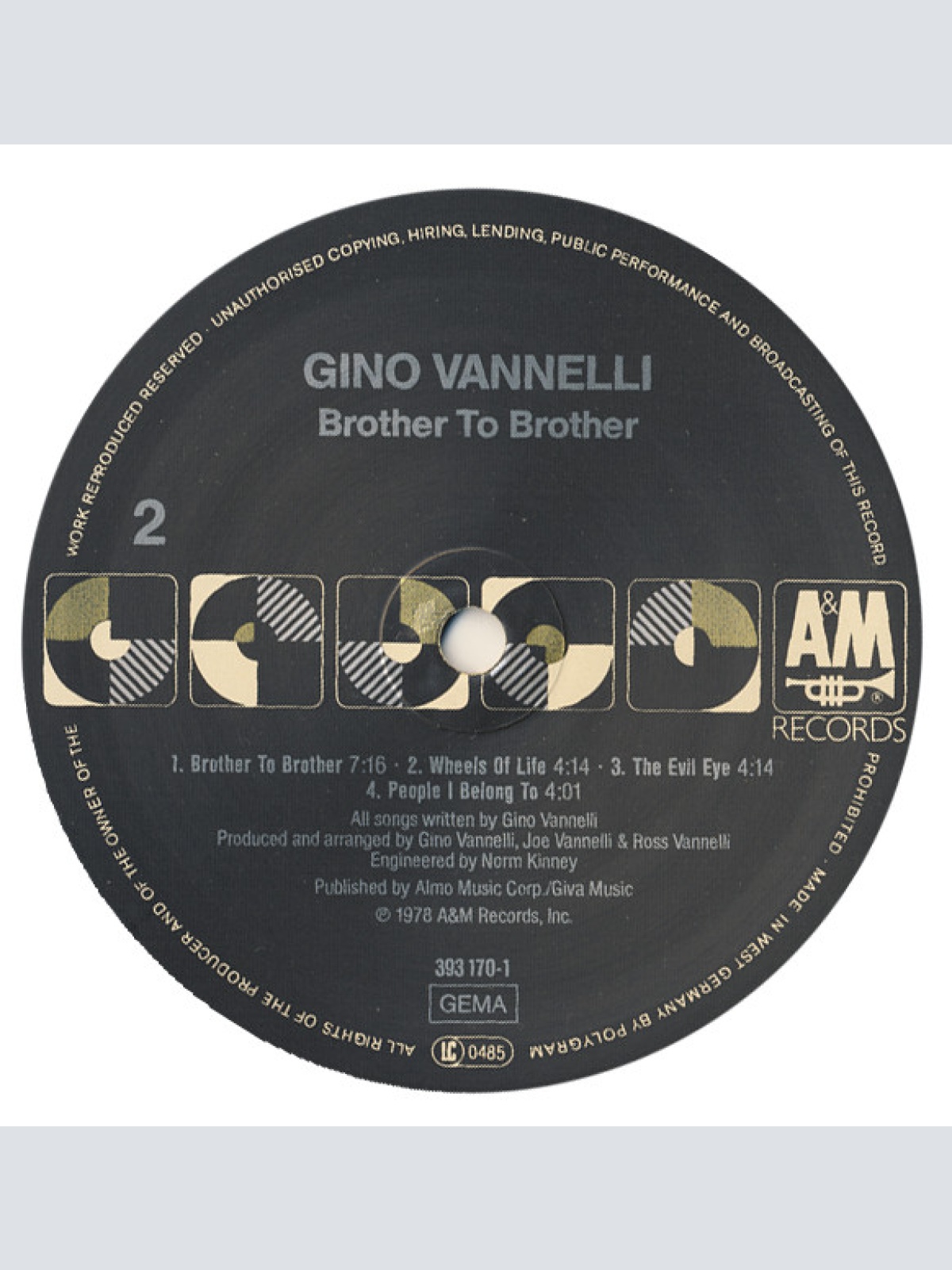 Vinyl / Gino Vannelli - Brother To Brother