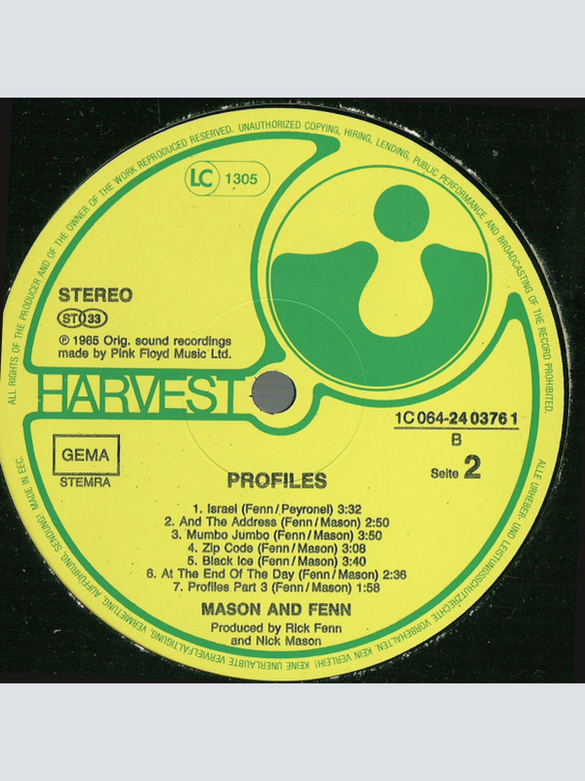 Vinyl / Mason* + Fenn* - Profiles