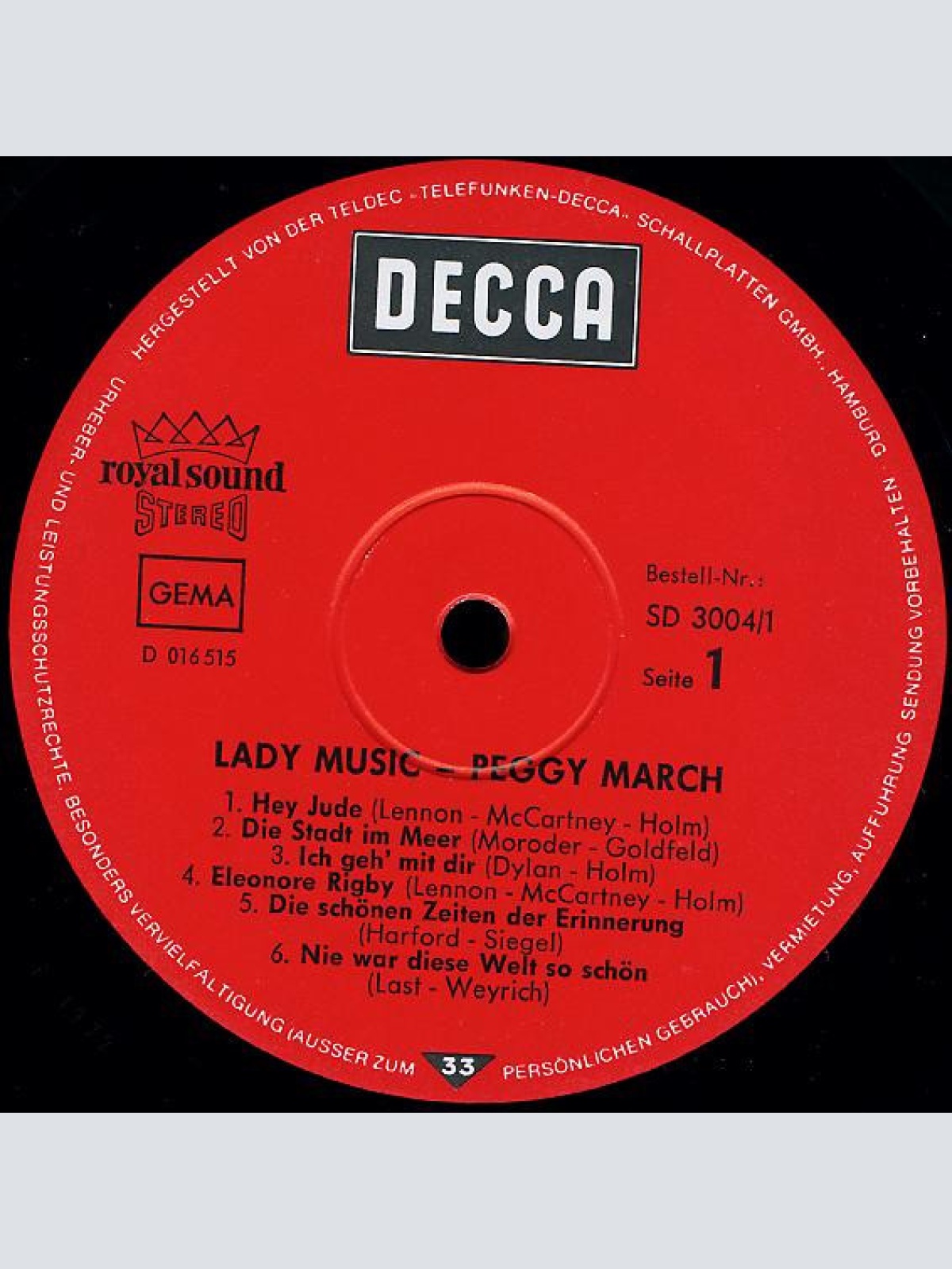Vinyl / Peggy March - Lady Music