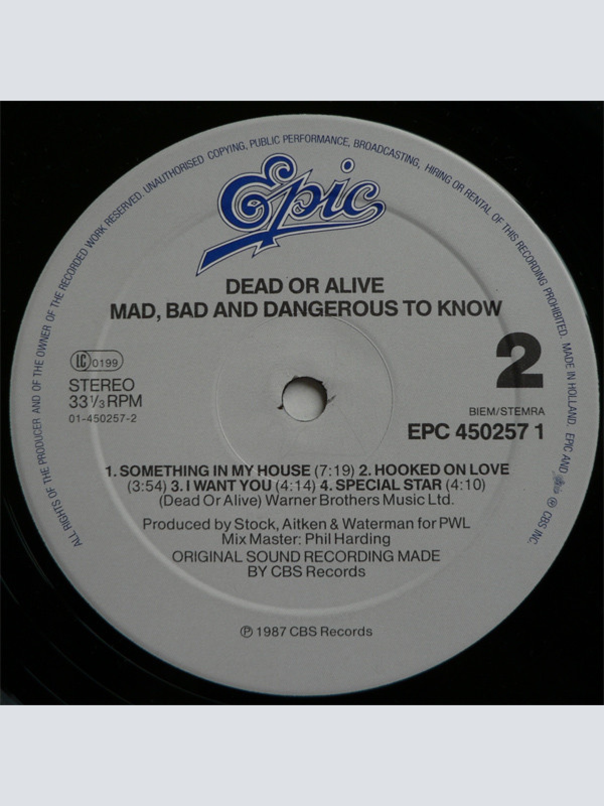 Vinyl / Dead Or Alive - Mad, Bad And Dangerous To Know