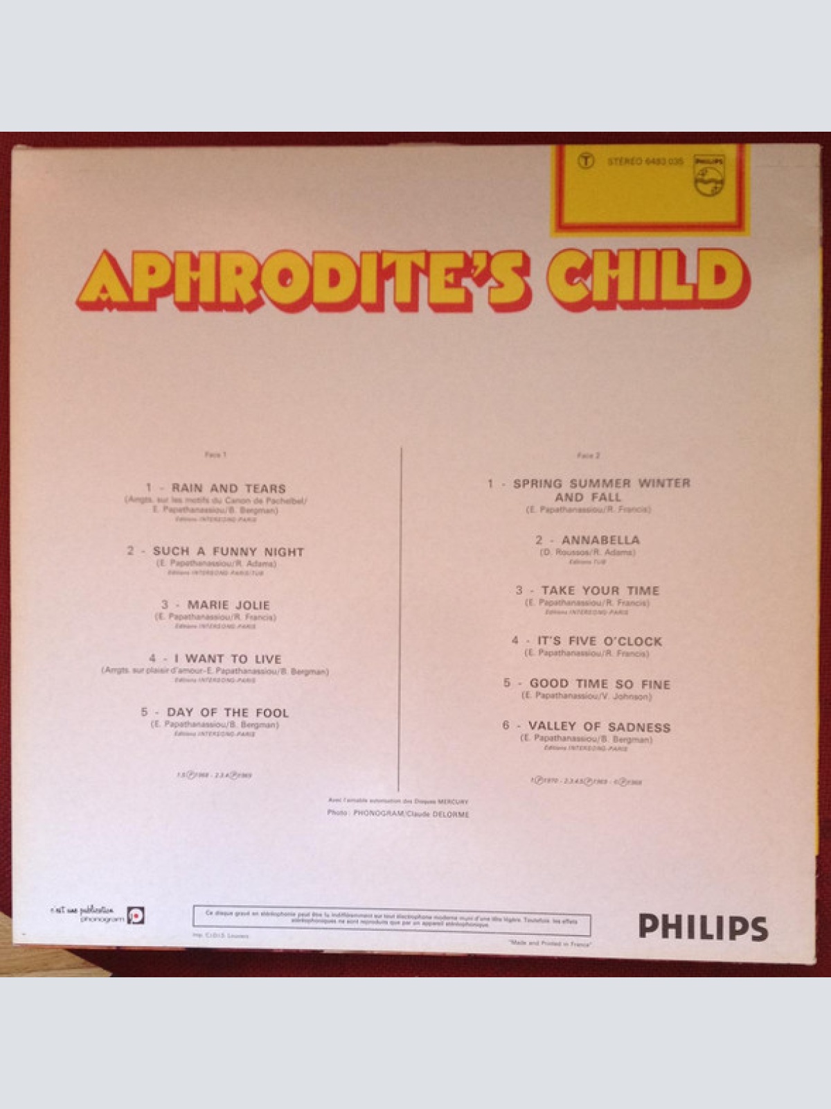 Vinyl / Aphrodite's Child - Rain And Tears