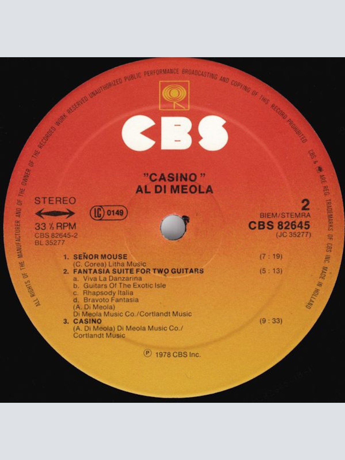 Vinyl / Al Di Meola - Casino