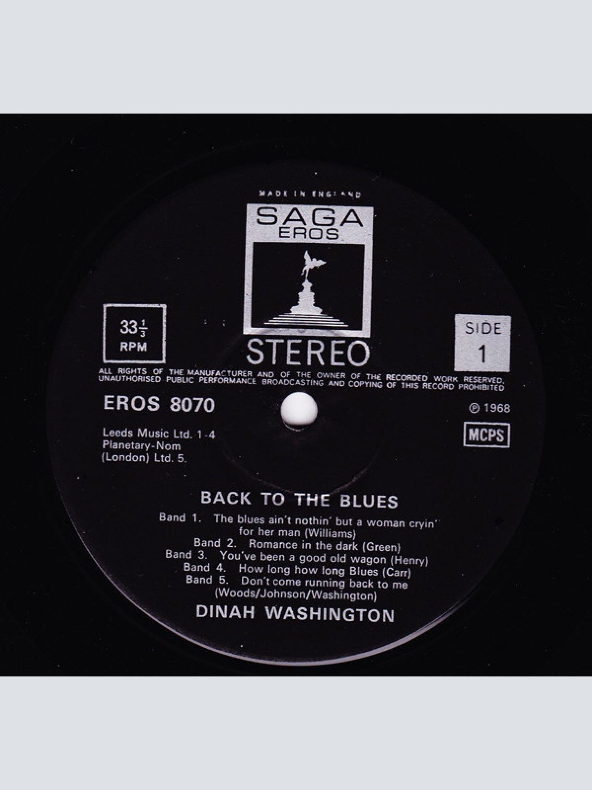 Vinyl / Dinah Washington - Back To The Blues
