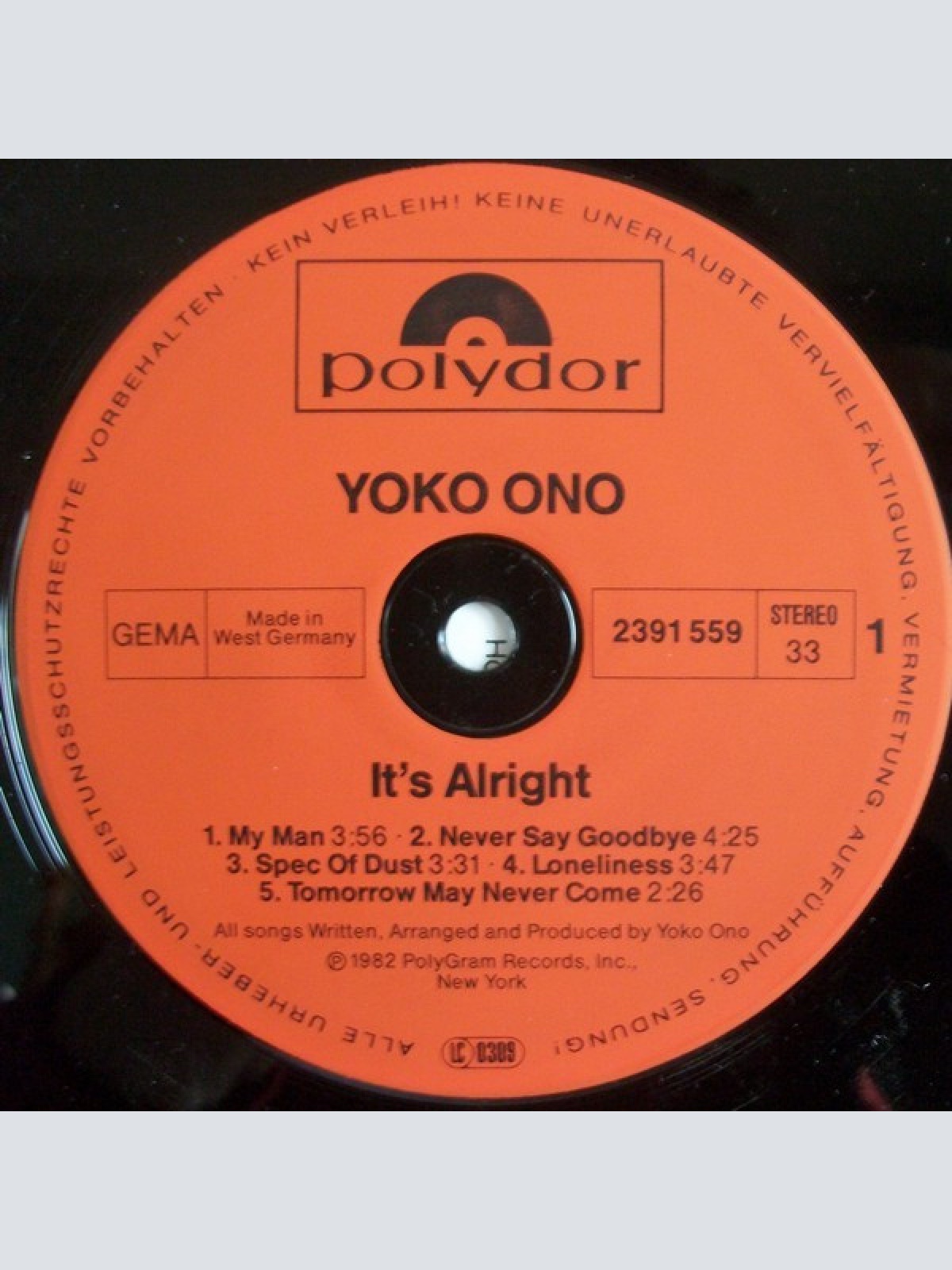 Vinyl / Yoko Ono - It's Alright (I See Rainbows)