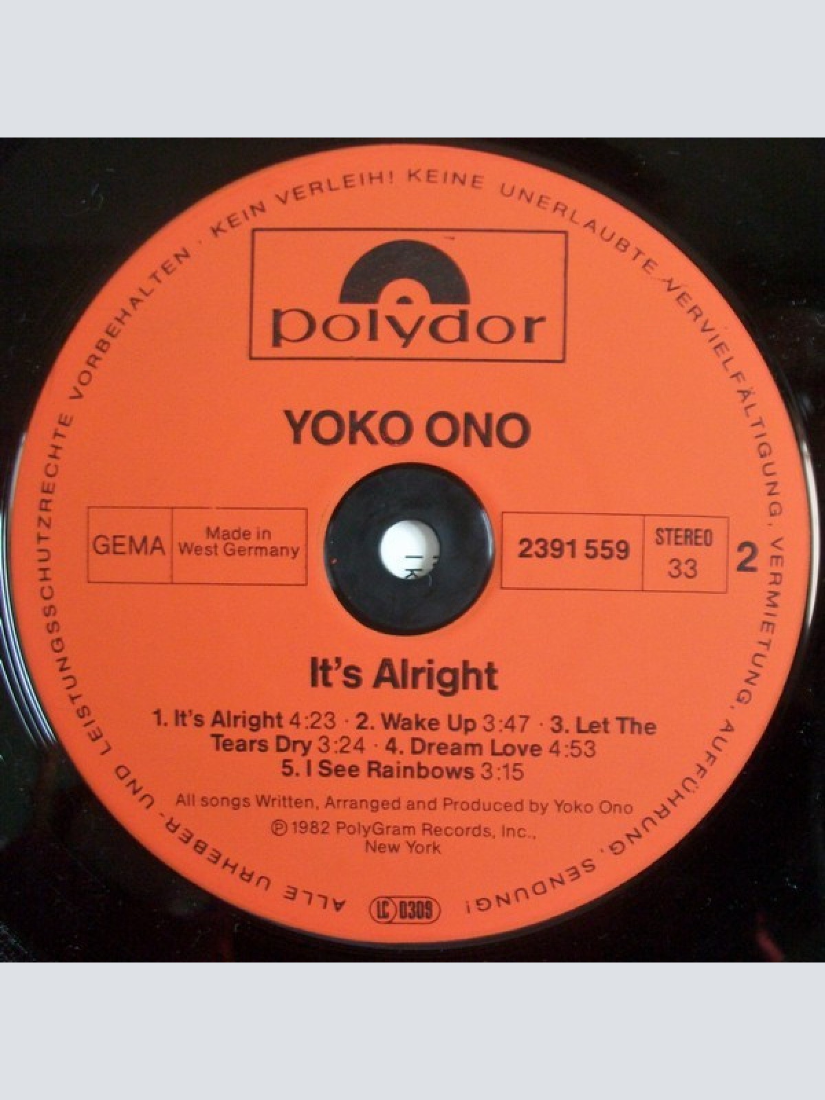 Vinyl / Yoko Ono - It's Alright (I See Rainbows)