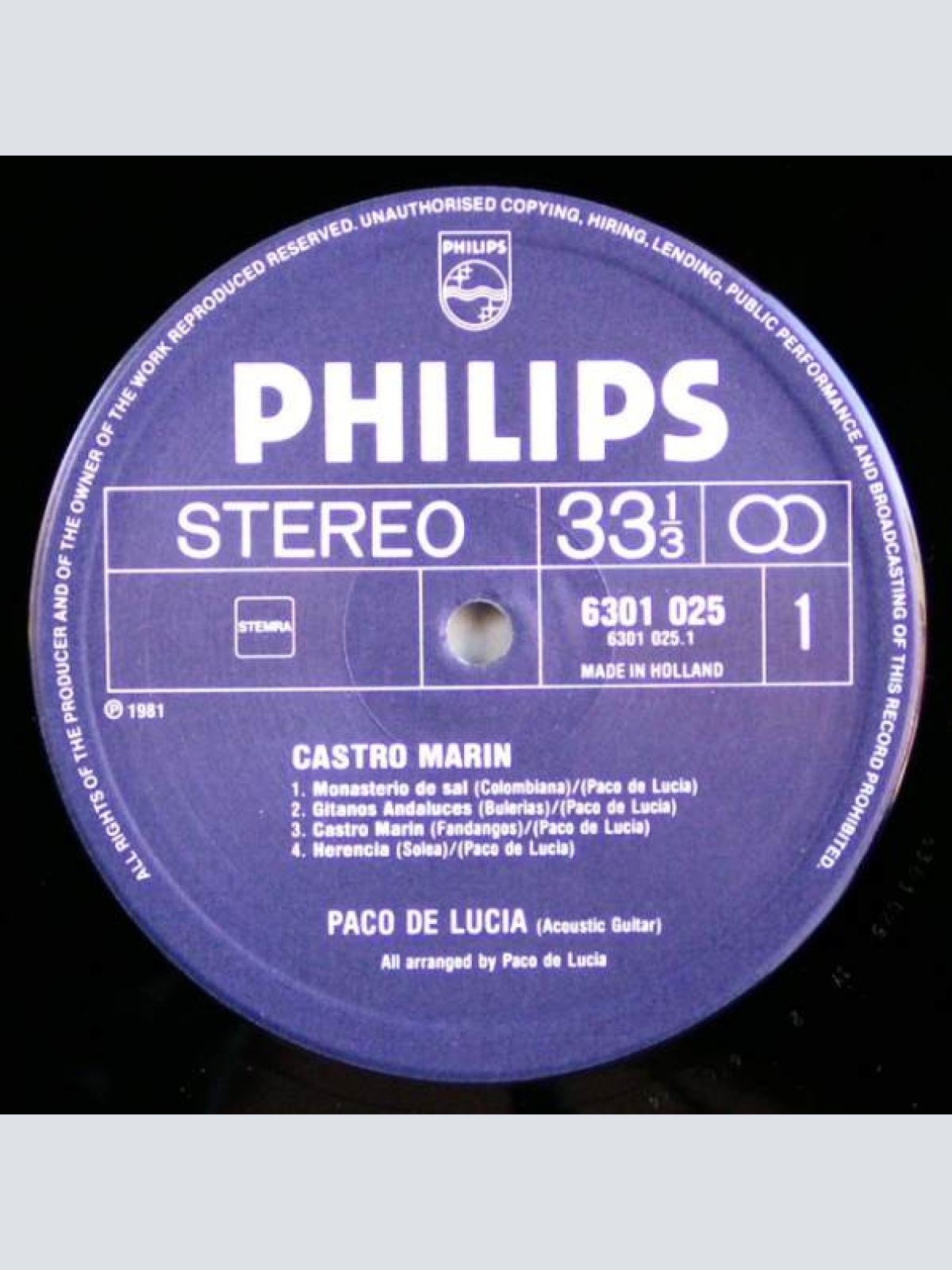 Vinyl / Paco de Lucia* - Castro Marin