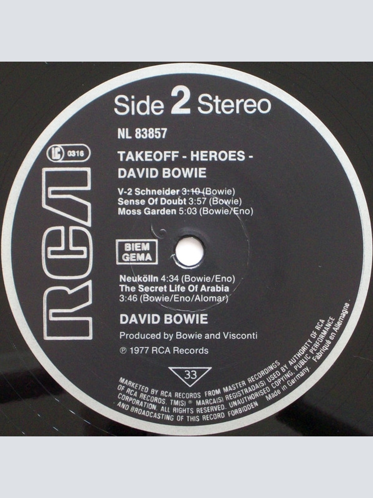 Vinyl / David Bowie - "Heroes" / Takeoff - Heroes