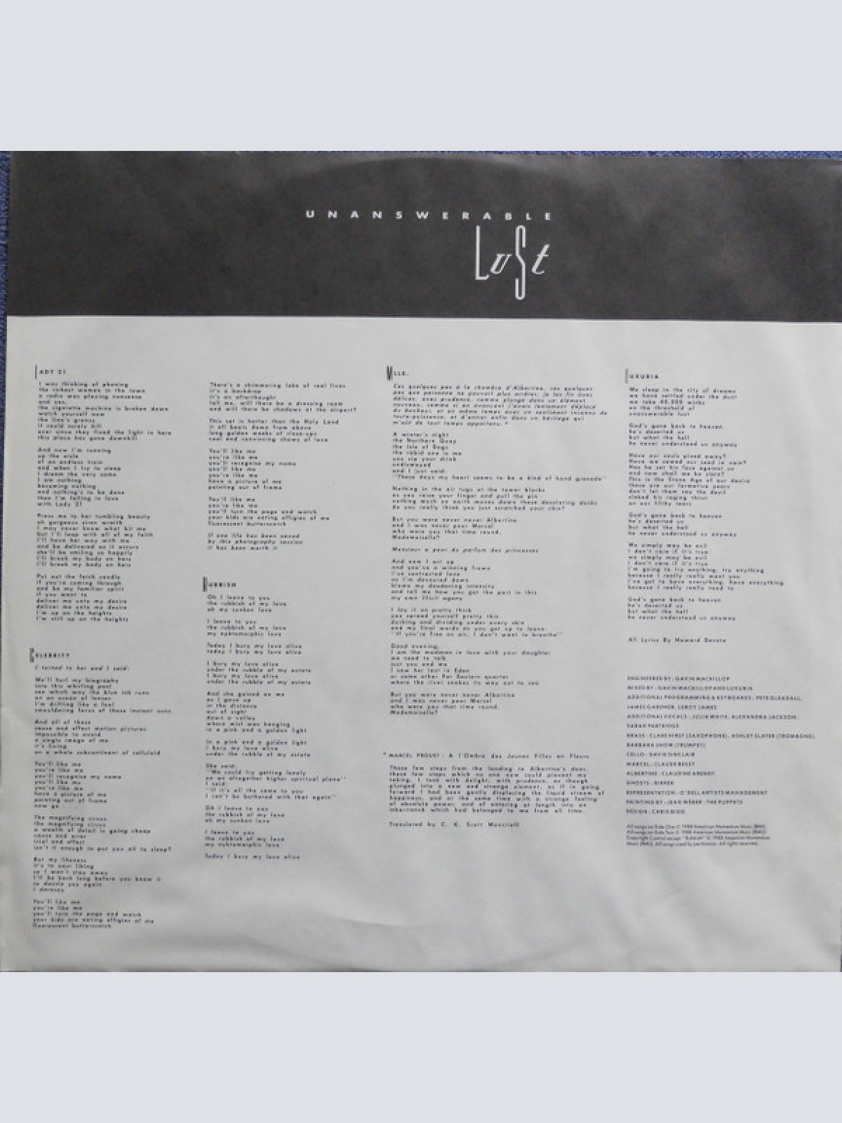 Vinyl / Luxuria - Unanswerable Lust