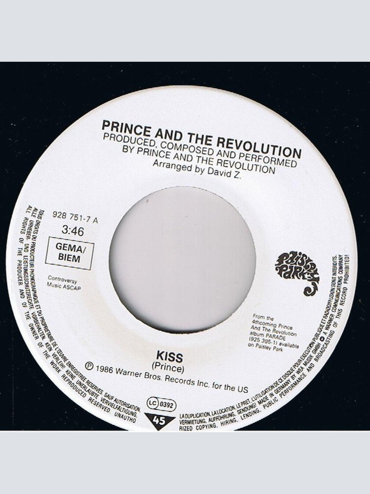 Vinyl / Prince And The Revolution - Kiss