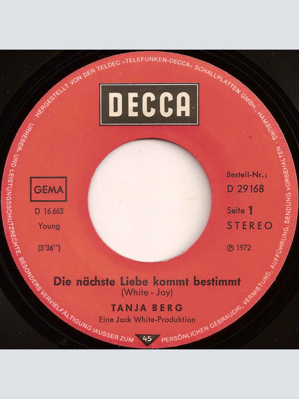 Vinyl / Tanja Berg - Die Nächste Liebe Kommt Bestimmt