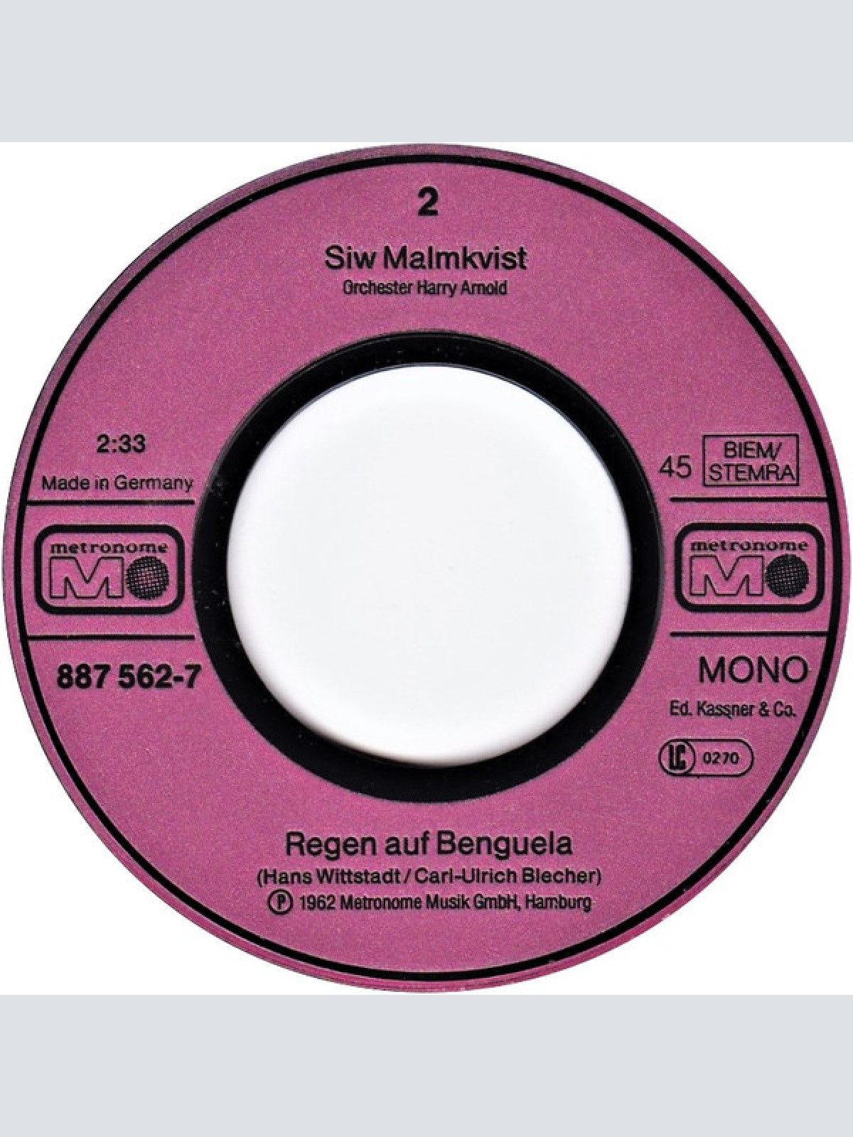 Vinyl / Siw Malmkvist - Schwarzer Kater Stanislaus