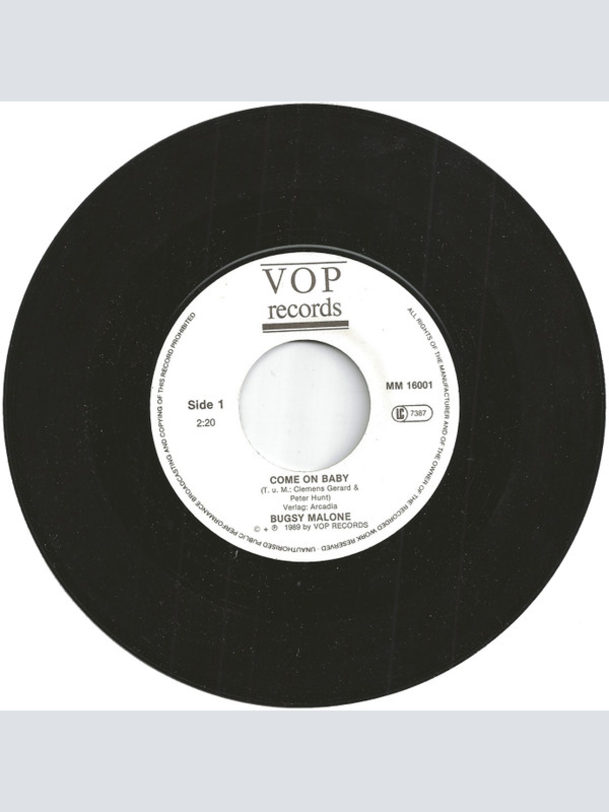 Vinyl / Bugsy Malone (3) - Come On Baby / My Special Prayer