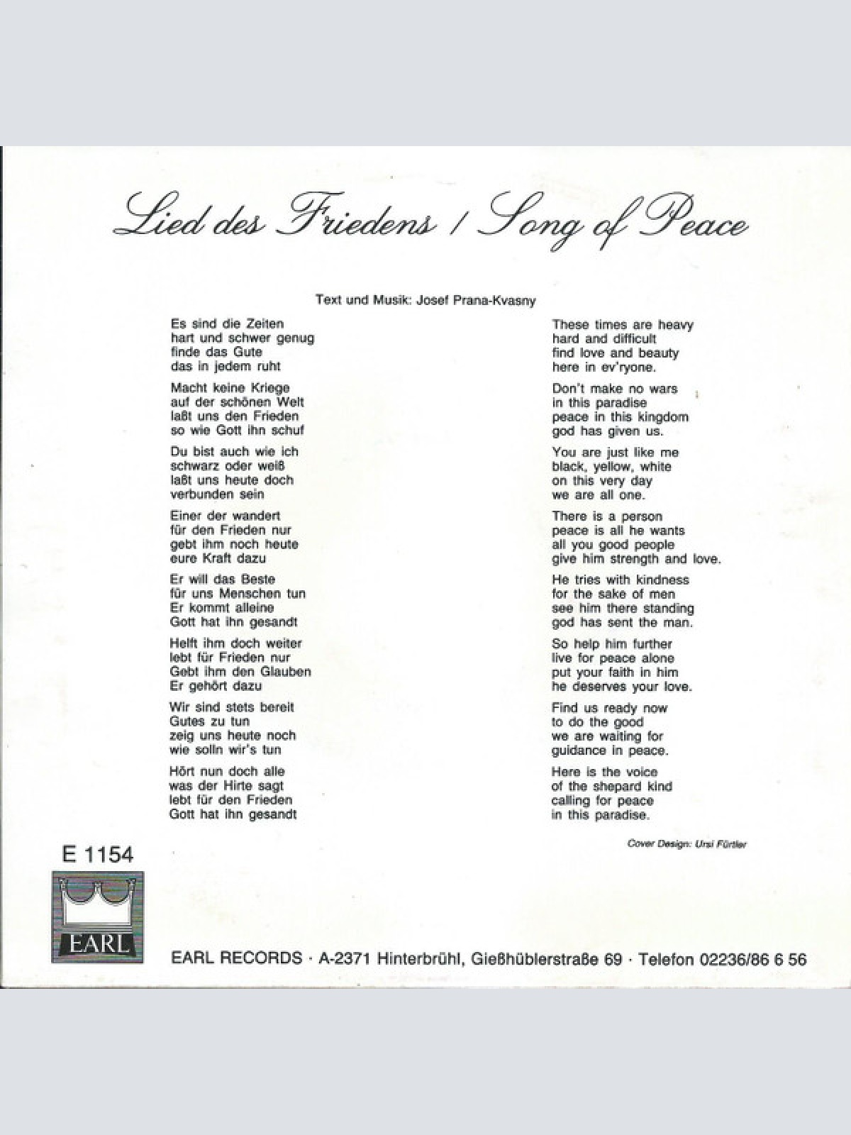 Vinyl / Charly Kaindl - Lied Des Friedens / Song Of Peace