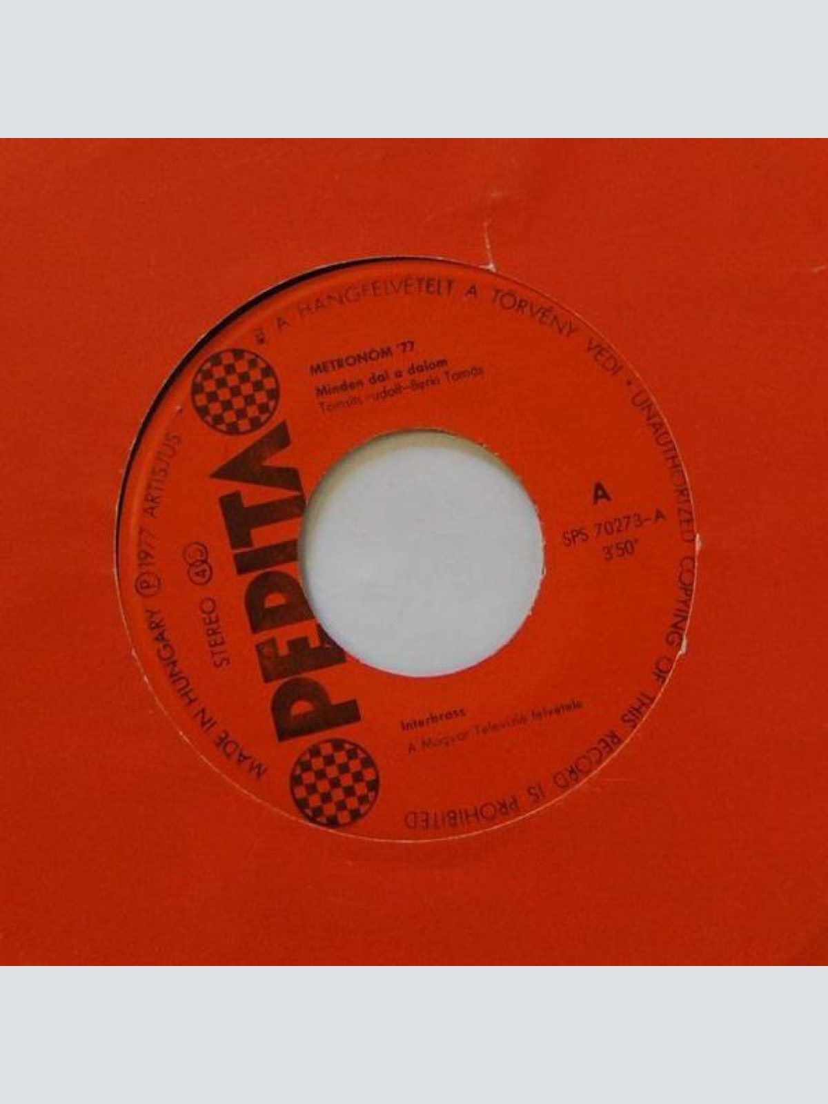 Vinyl / Interbrass / Syrius - Minden Dal A Dalom / Szép Az Élet