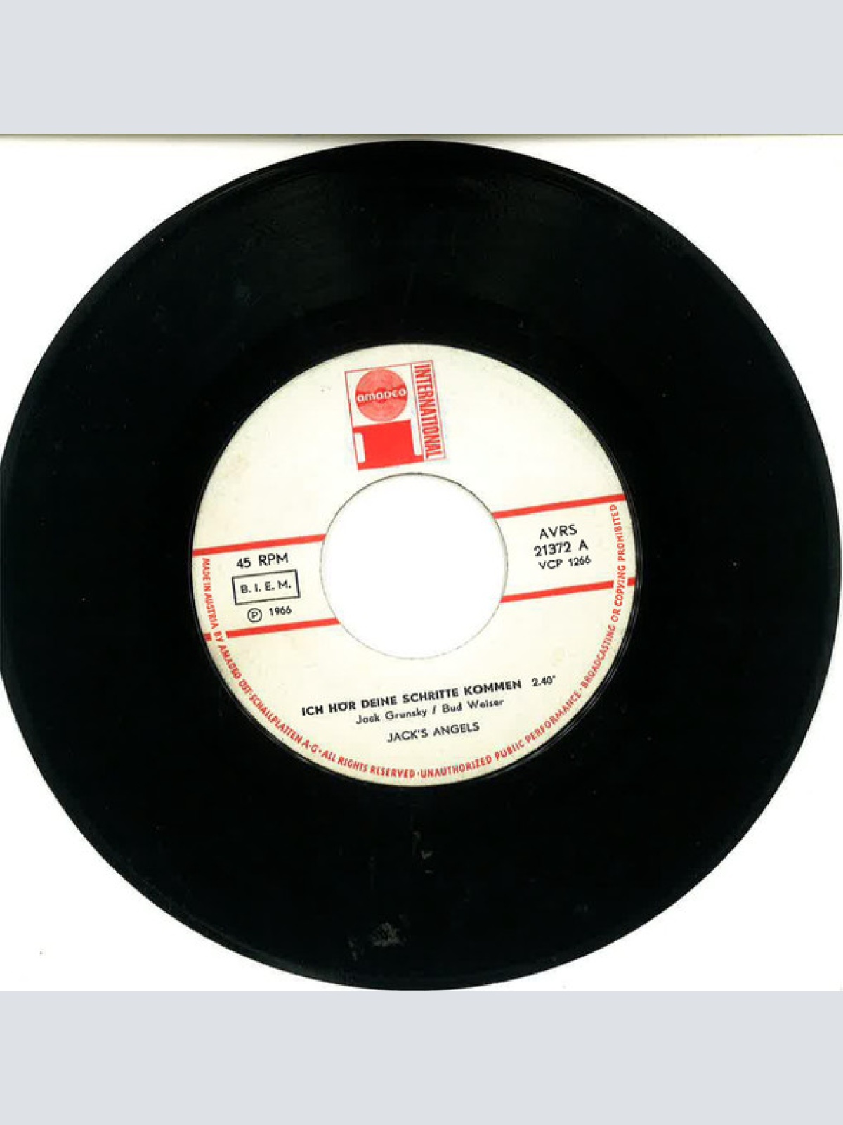 Vinyl / Jack's Angels - Ich Hör' Deine Schritte Kommen / Weit Über's Meer