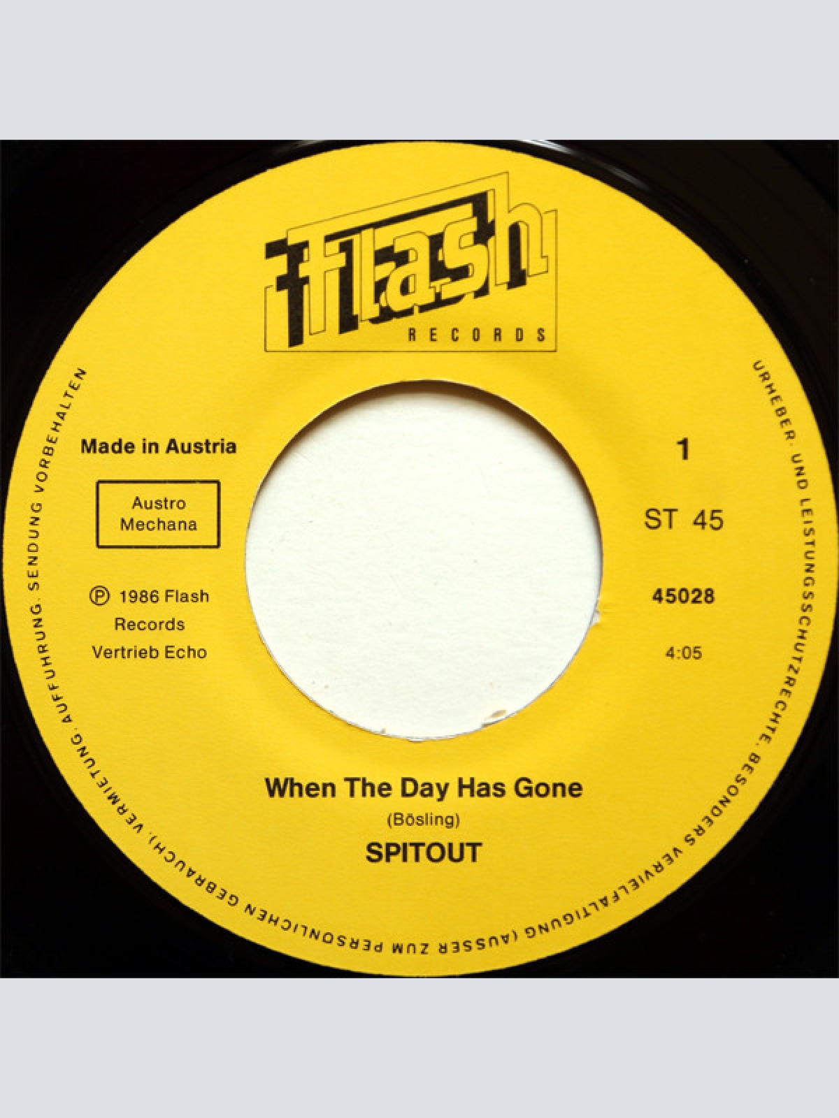Vinyl / Spitout (2) - When The Day Has Gone