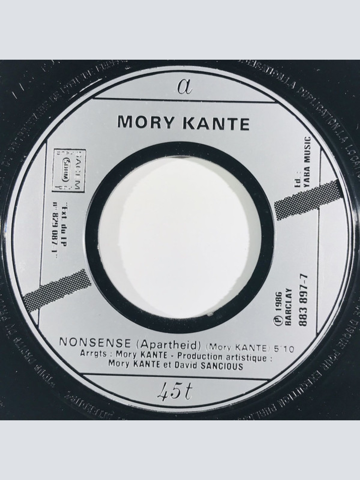 Vinyl / Mory Kanté - Nonsense (Apartheid)