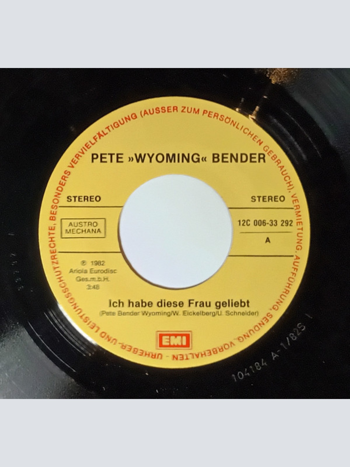 Vinyl / Pete Wyoming Bender - Ich Habe Diese Frau Geliebt