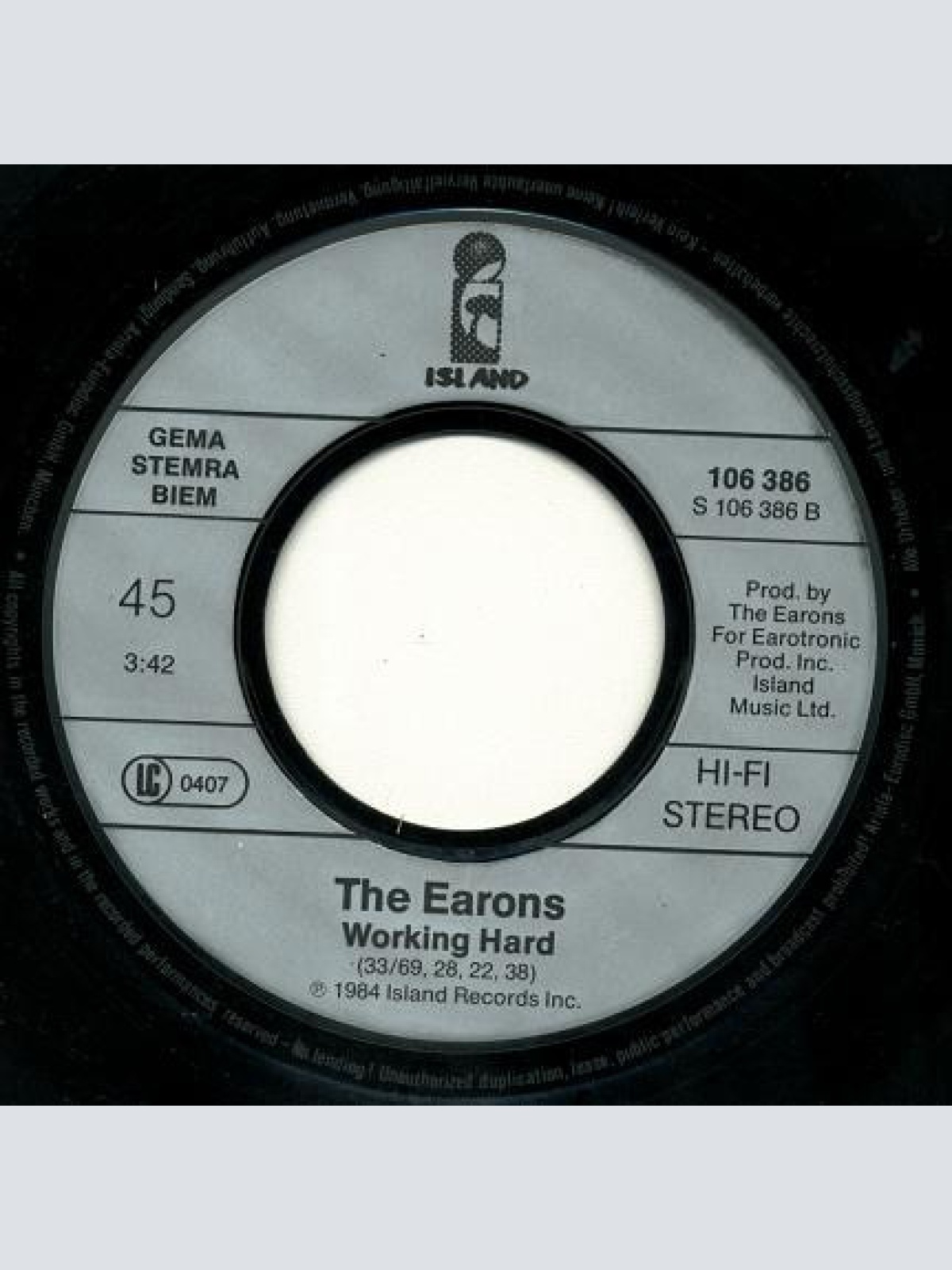 Vinyl / The Earons - Land Of Hunger