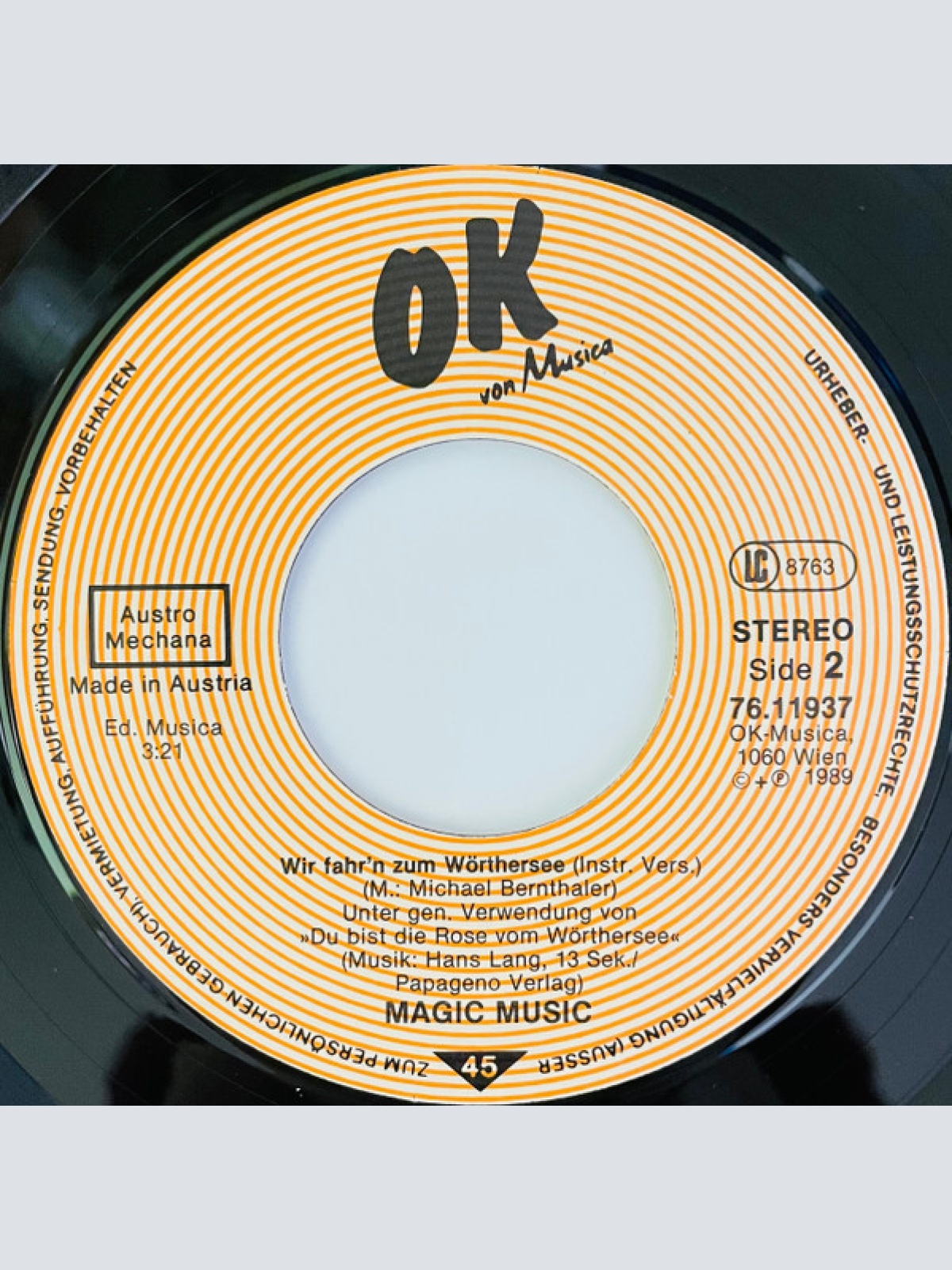 Vinyl / Magic Music (7) - Wir Fahr´n Zum Wörthersee