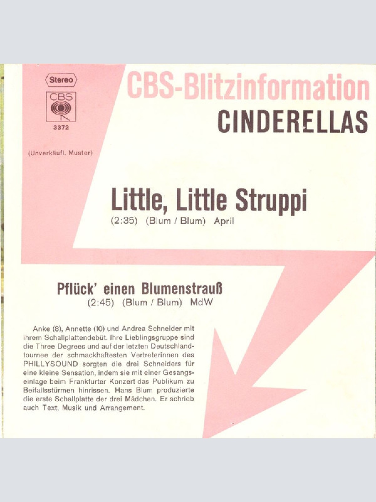 Vinyl / Cinderellas - Little, Little Struppi