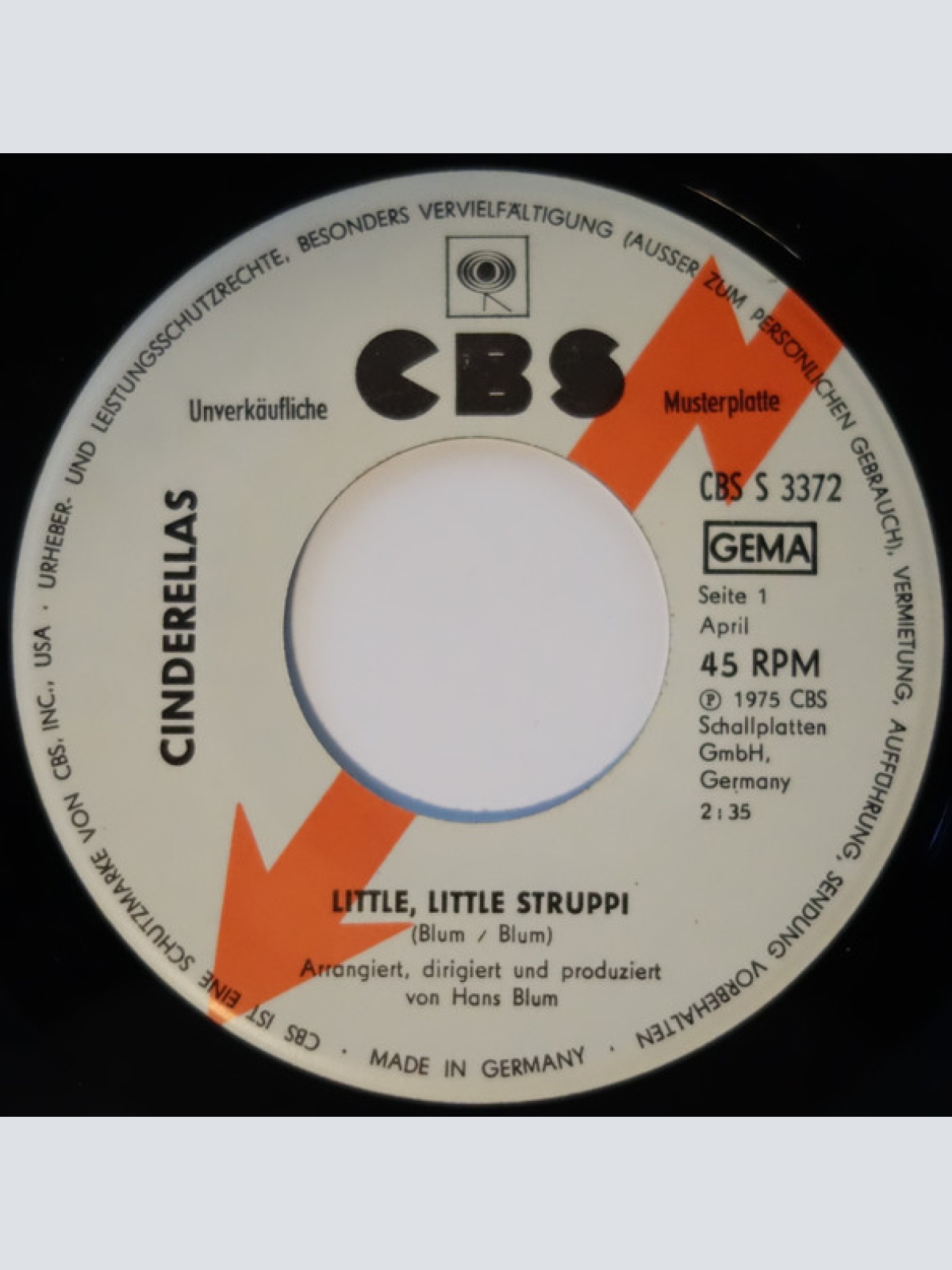 Vinyl / Cinderellas - Little, Little Struppi