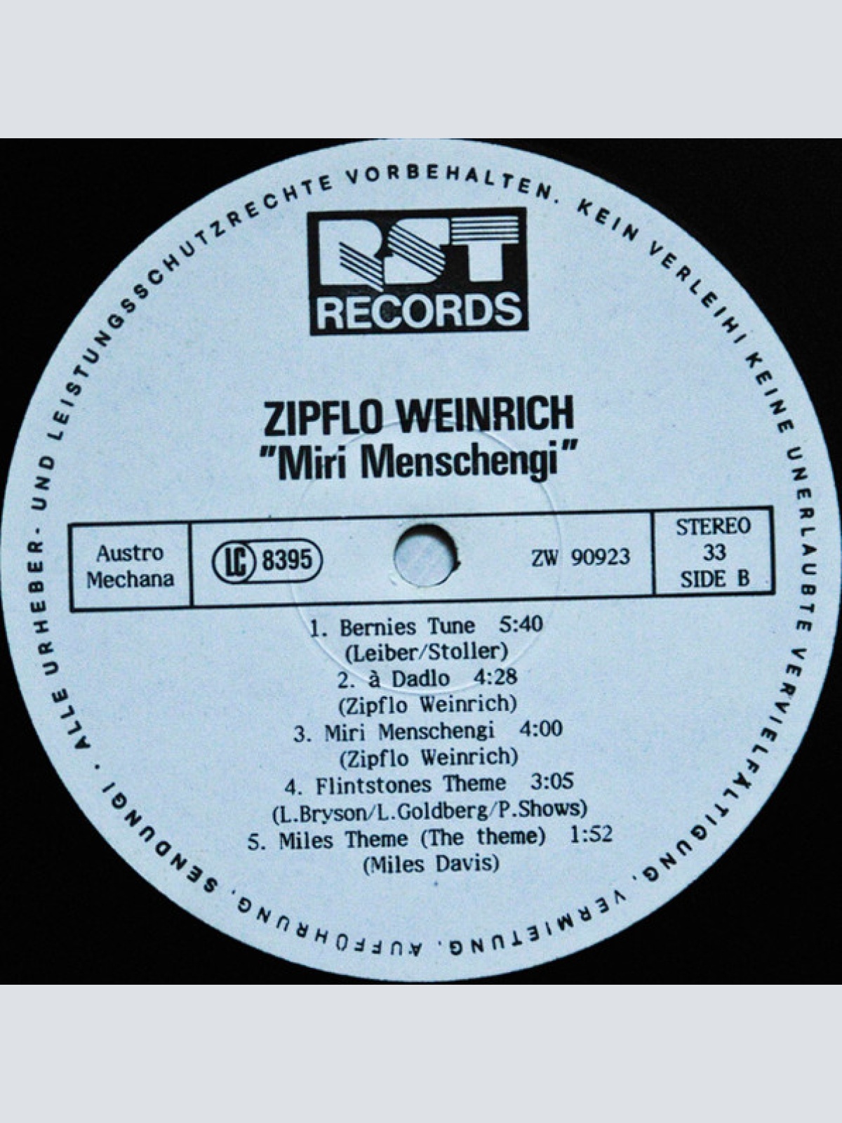 Vinyl / Zipflo Weinrich Quartett - Miri Menschengi