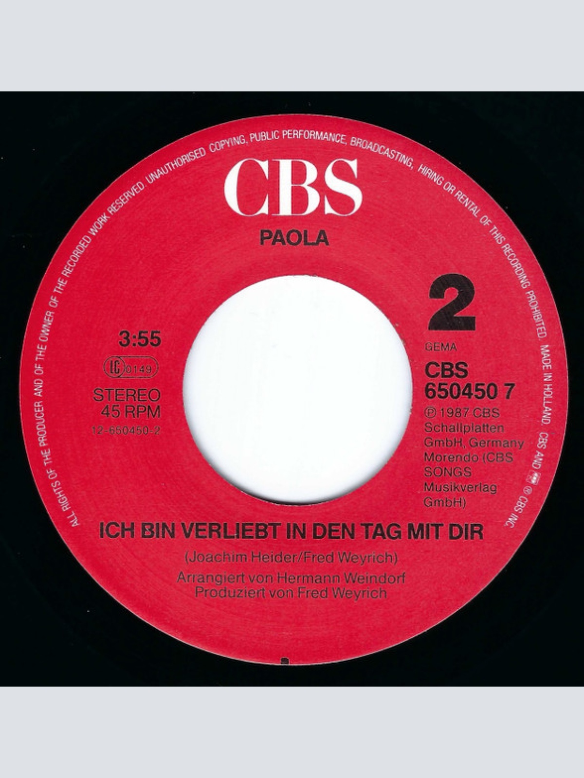 Vinyl / Paola (2) - Die Männer Im Allgemeinen