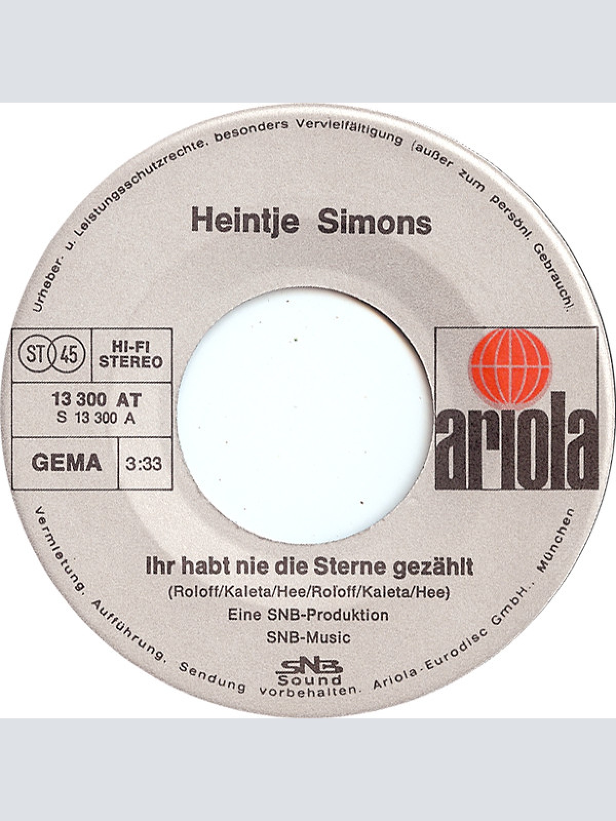 Vinyl / Heintje Simons* - Ihr Habt Nie Die Sterne Gezählt / Das Lied Der Inseln