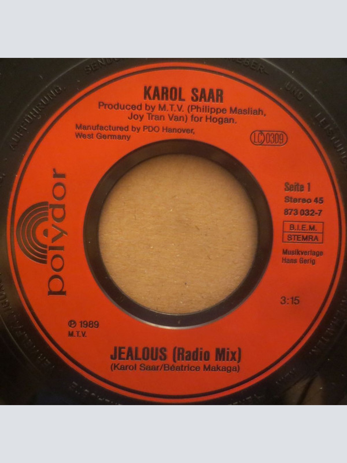 Vinyl / Karol Saar - Jealous
