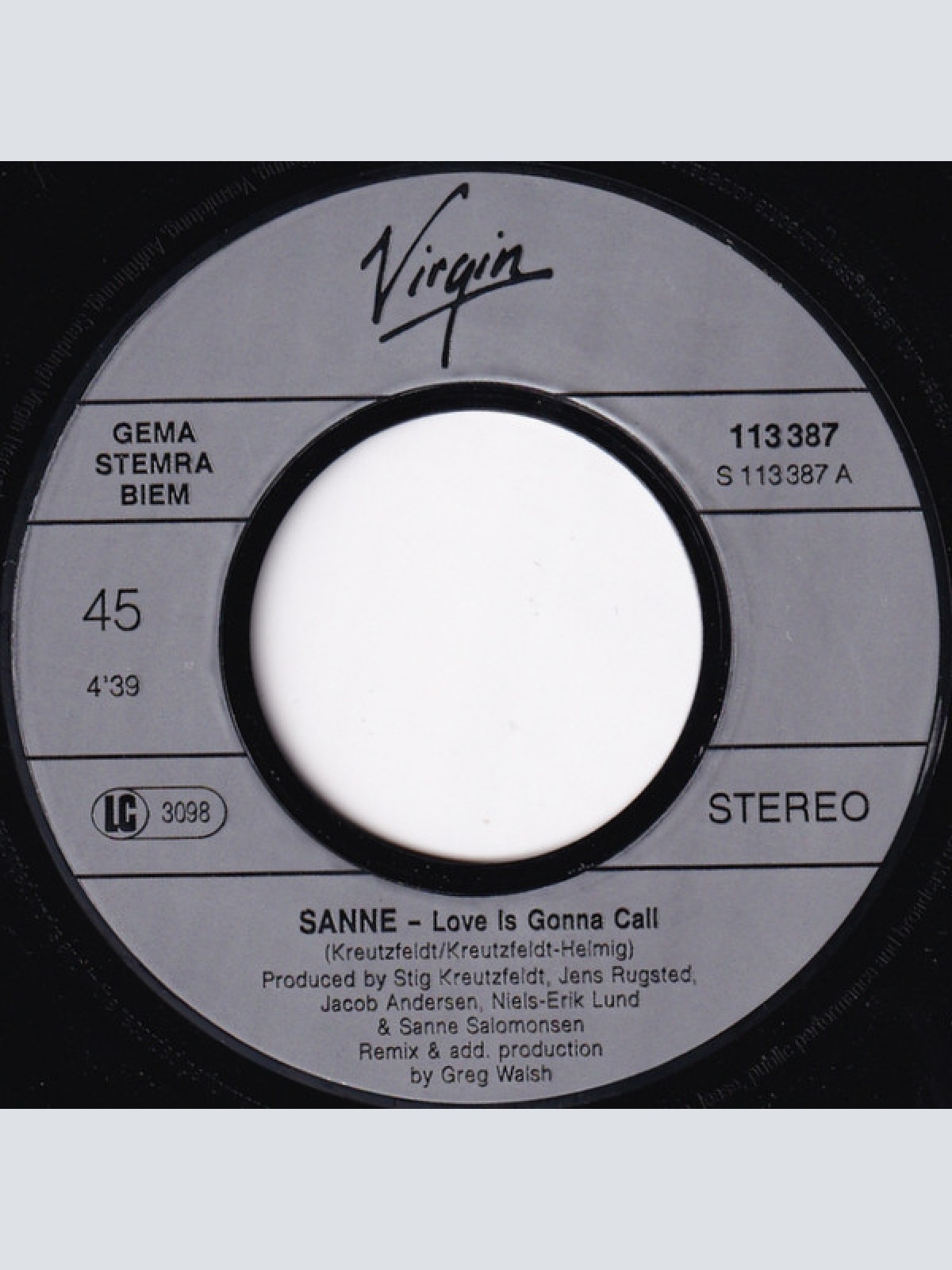 Vinyl / Sanne* - Love Is Gonna Call