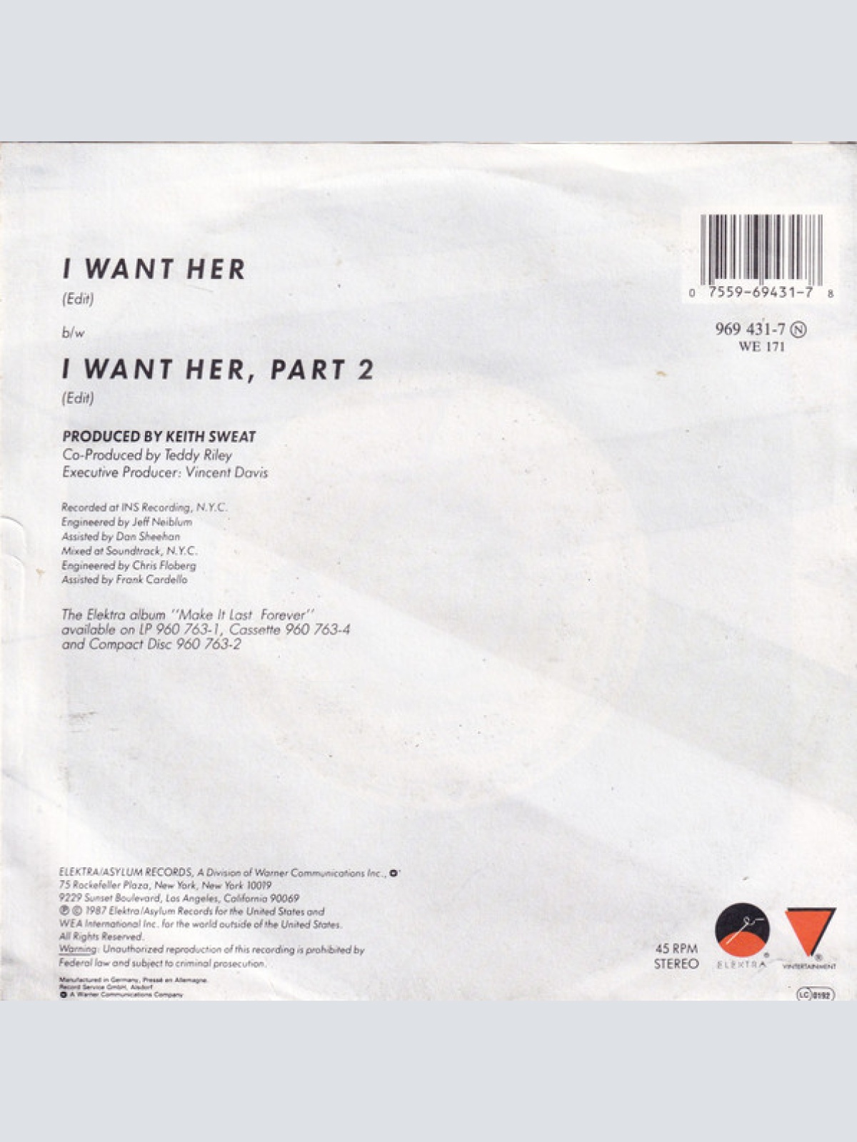 Vinyl / Keith Sweat - I Want Her