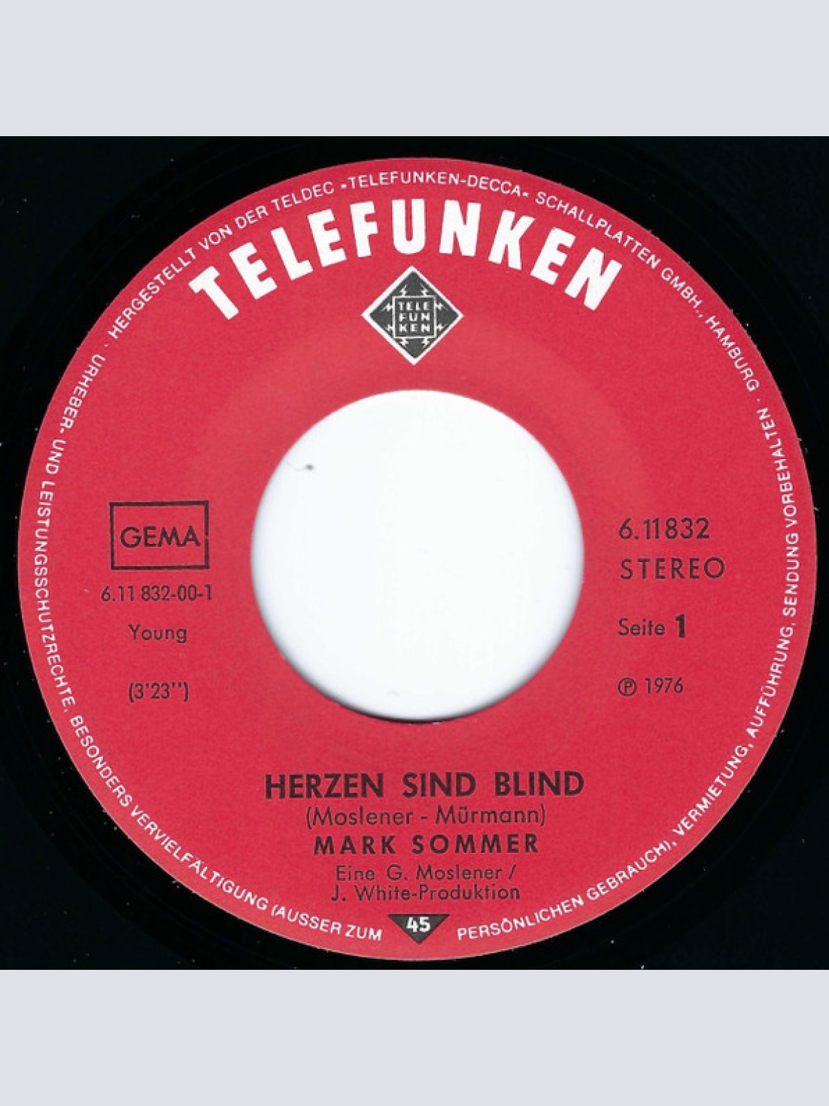 Vinyl / Mark Sommer (2) - Herzen Sind Blind