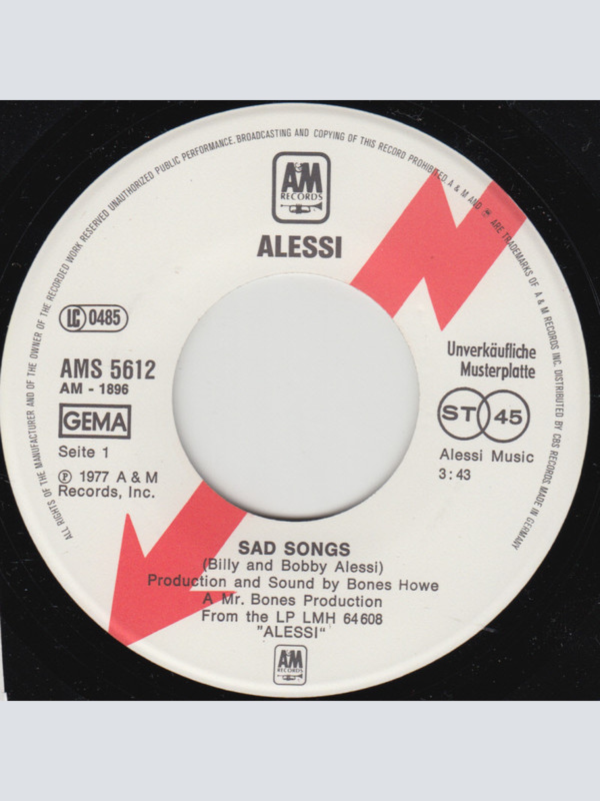 Vinyl / The Alessi Brothers* - Sad Songs