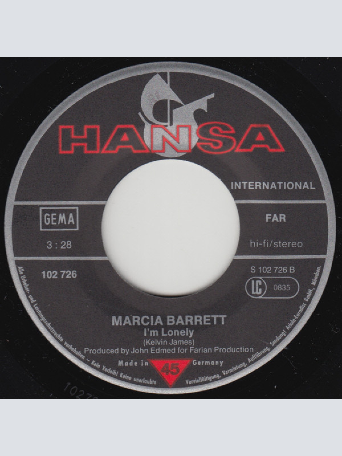 Vinyl / Marcia Barrett - You / I'm Lonely