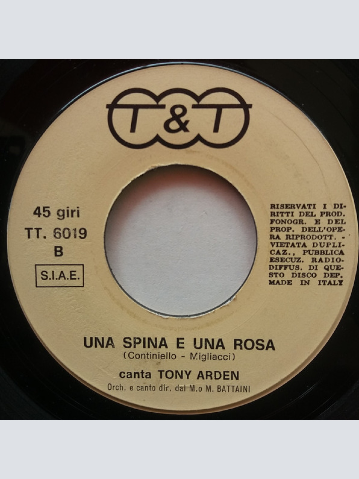 Vinyl / Tony Arden - Oh Lady Mary / Una Spina E Una Rosa